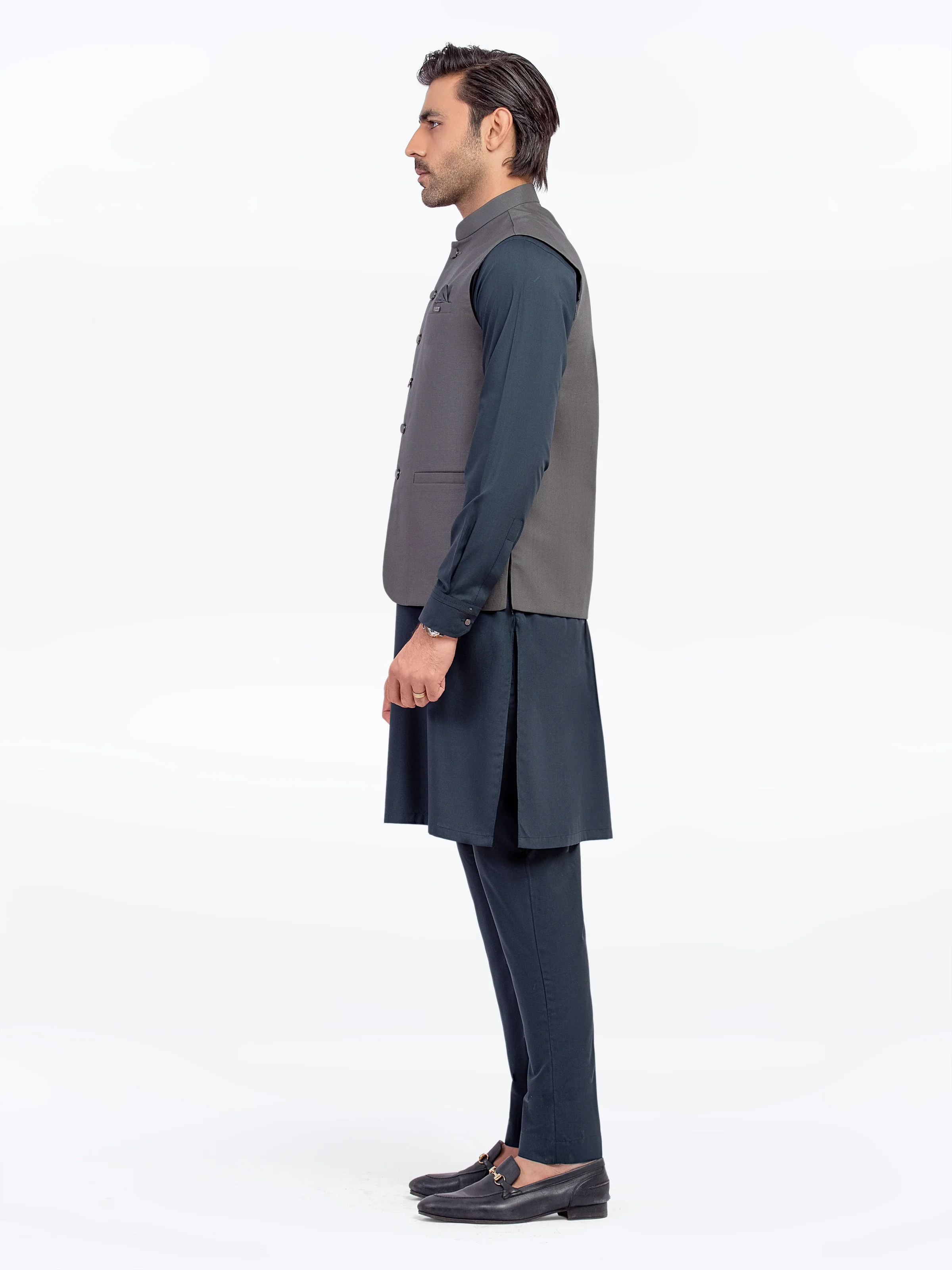 Men's Dark Sage Waist Coat - EMTWCP5-35950 - Image 4