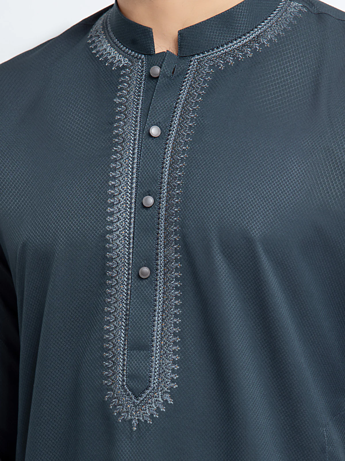 Men's Dark Teal Kurta - EMTK24S-99441 - Image 3