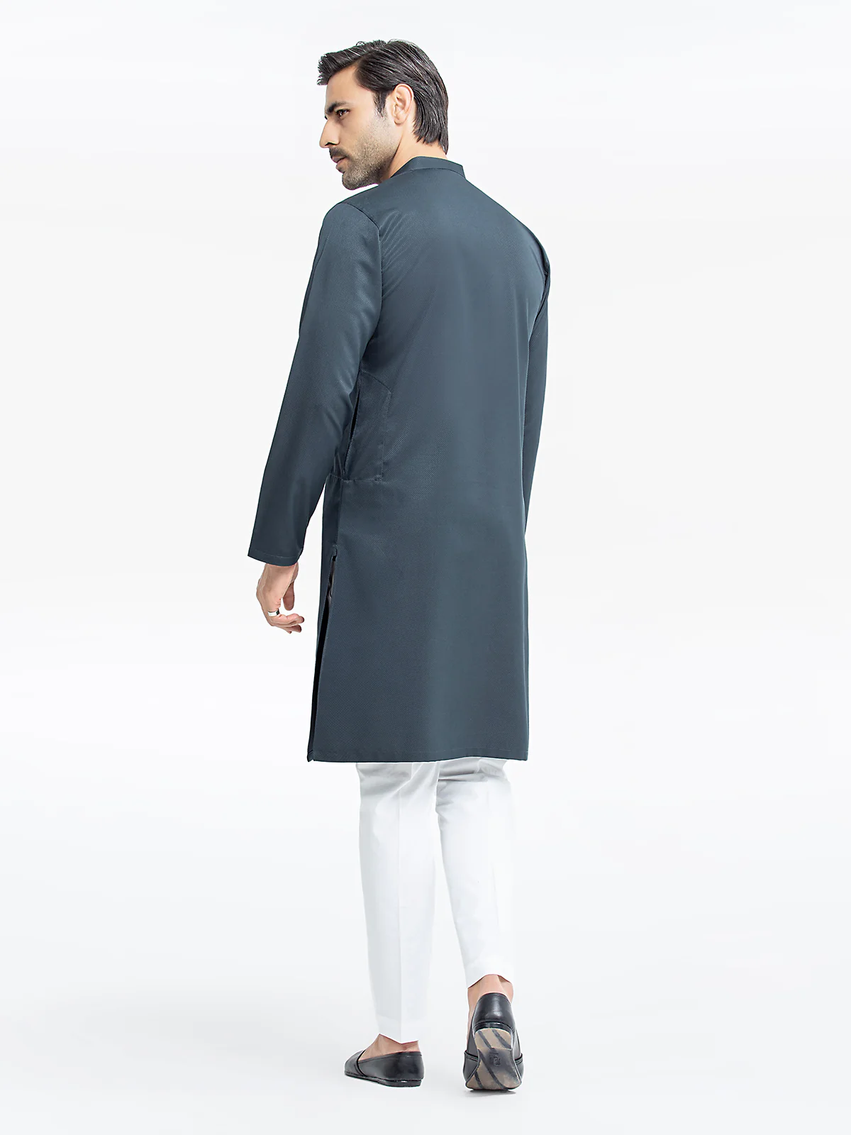 Men's Dark Teal Kurta - EMTK24S-99441 - Image 4