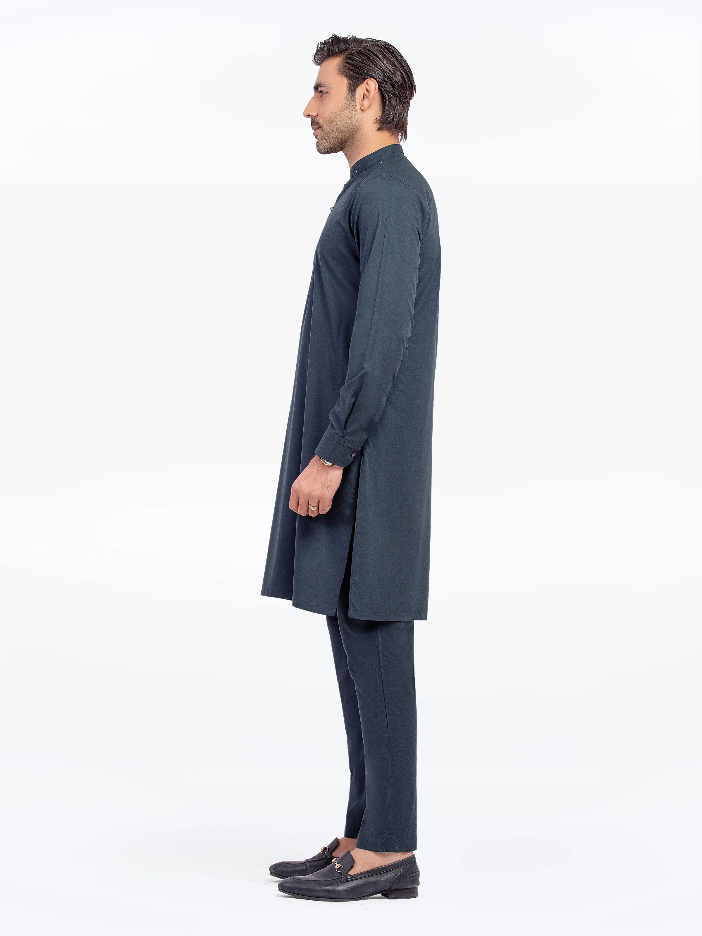 Men's Dark Teal Kurta Pajama - EMTKPT5-066 - Image 3