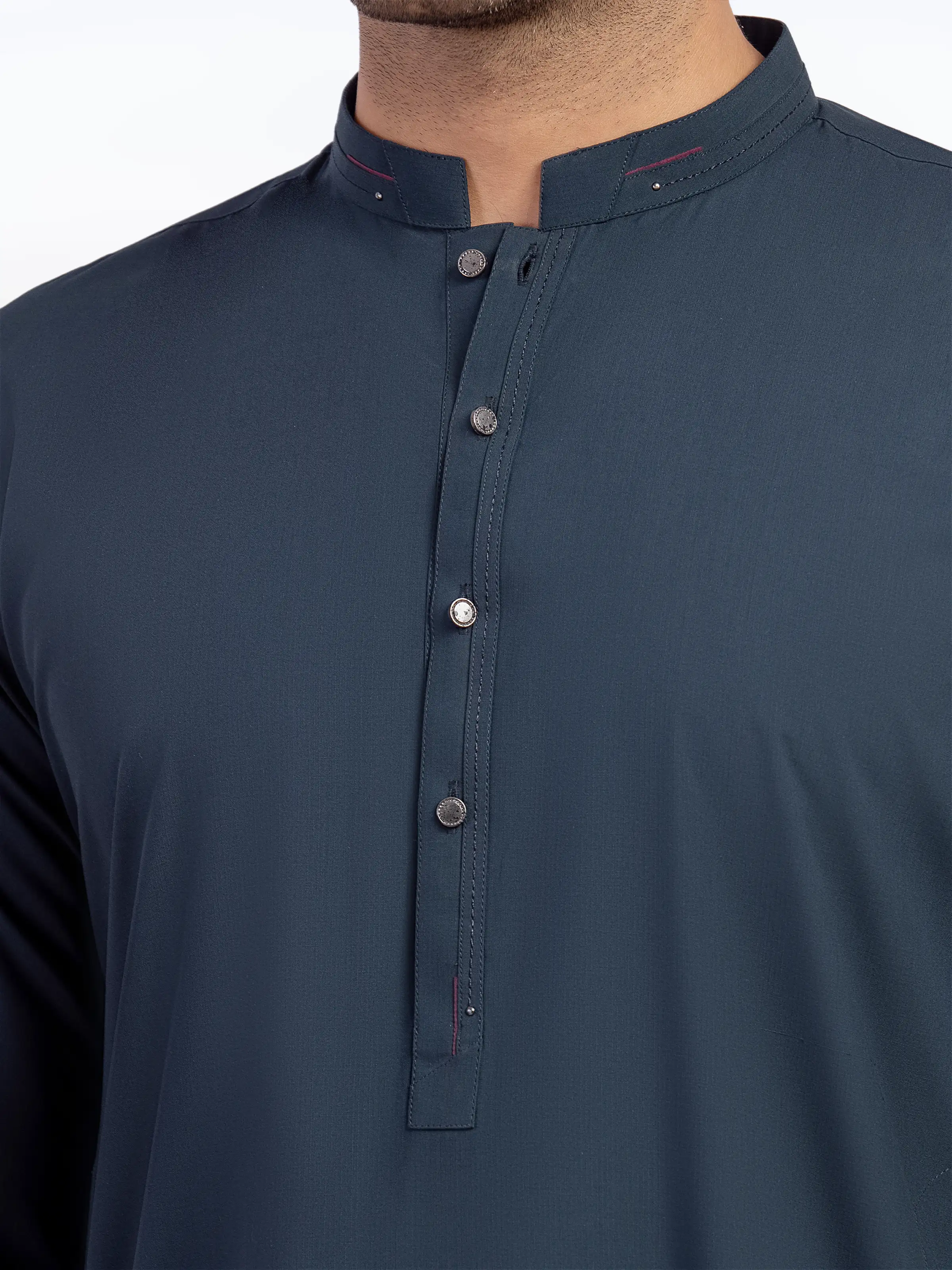 Men's Dark Teal Kurta Pajama - EMTKPT5-066 - Image 4