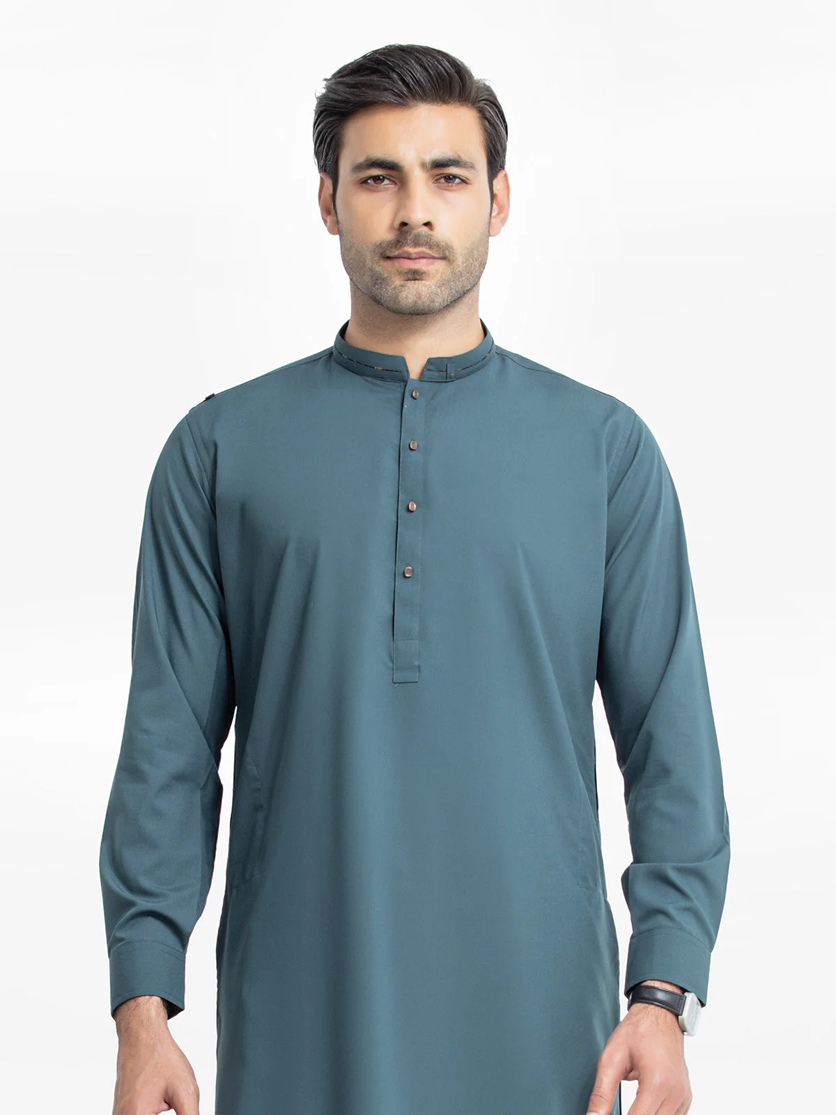 Men's Dark Teal Shalwar Kameez - EMTKS24S-41098 - Image 2