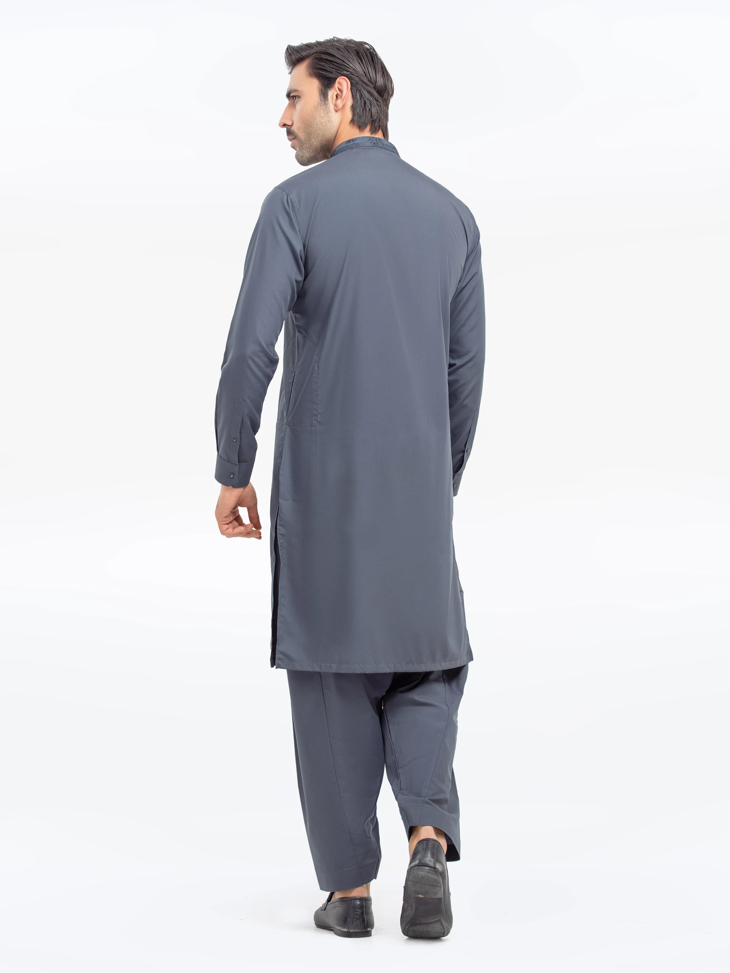 Men's Dark Teal Shalwar Kameez - EMTKS5-41162 - Image 6