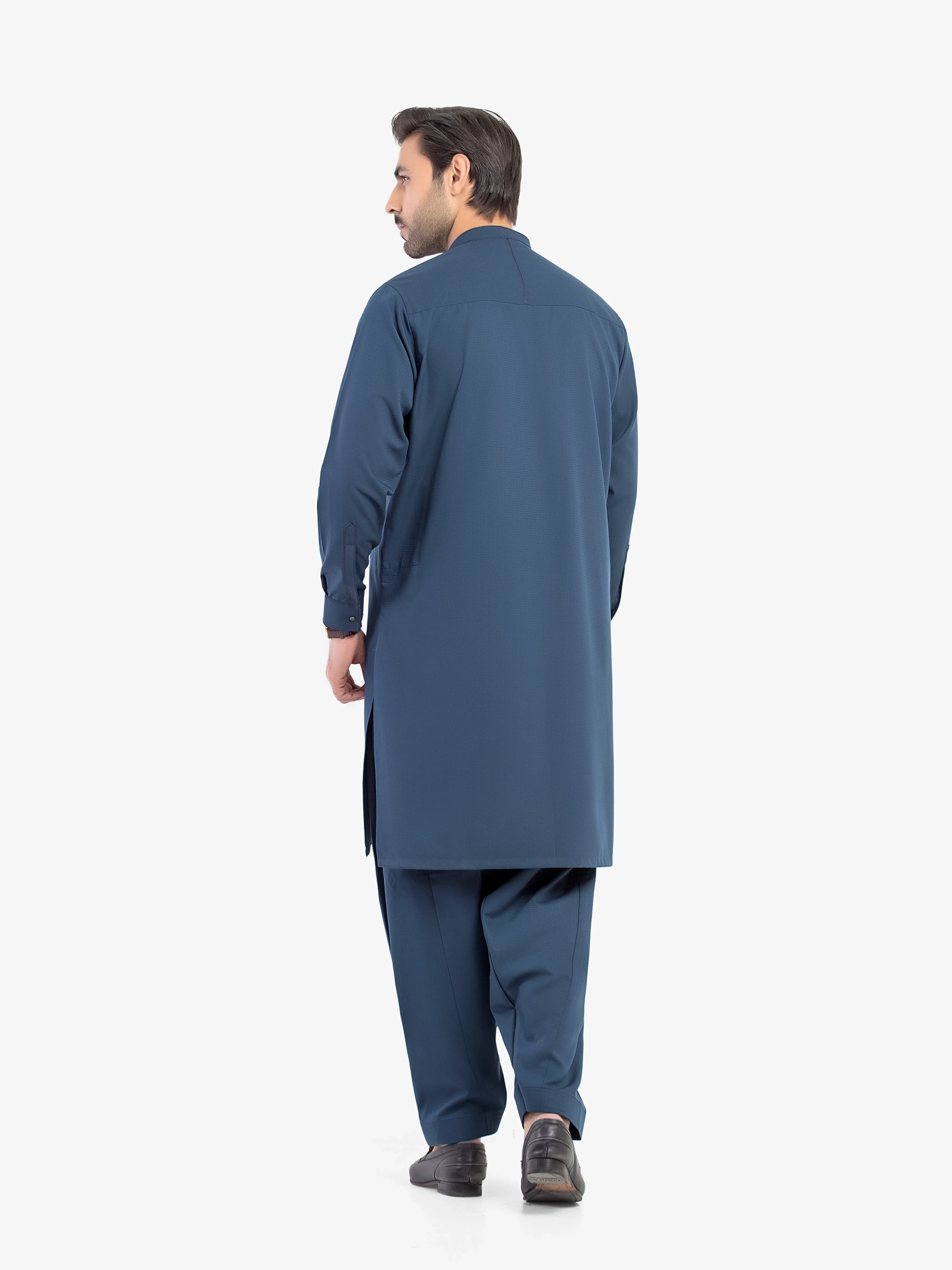 Men's Dark Teal Shalwar Kameez - EMTKS5-41187 - Image 5