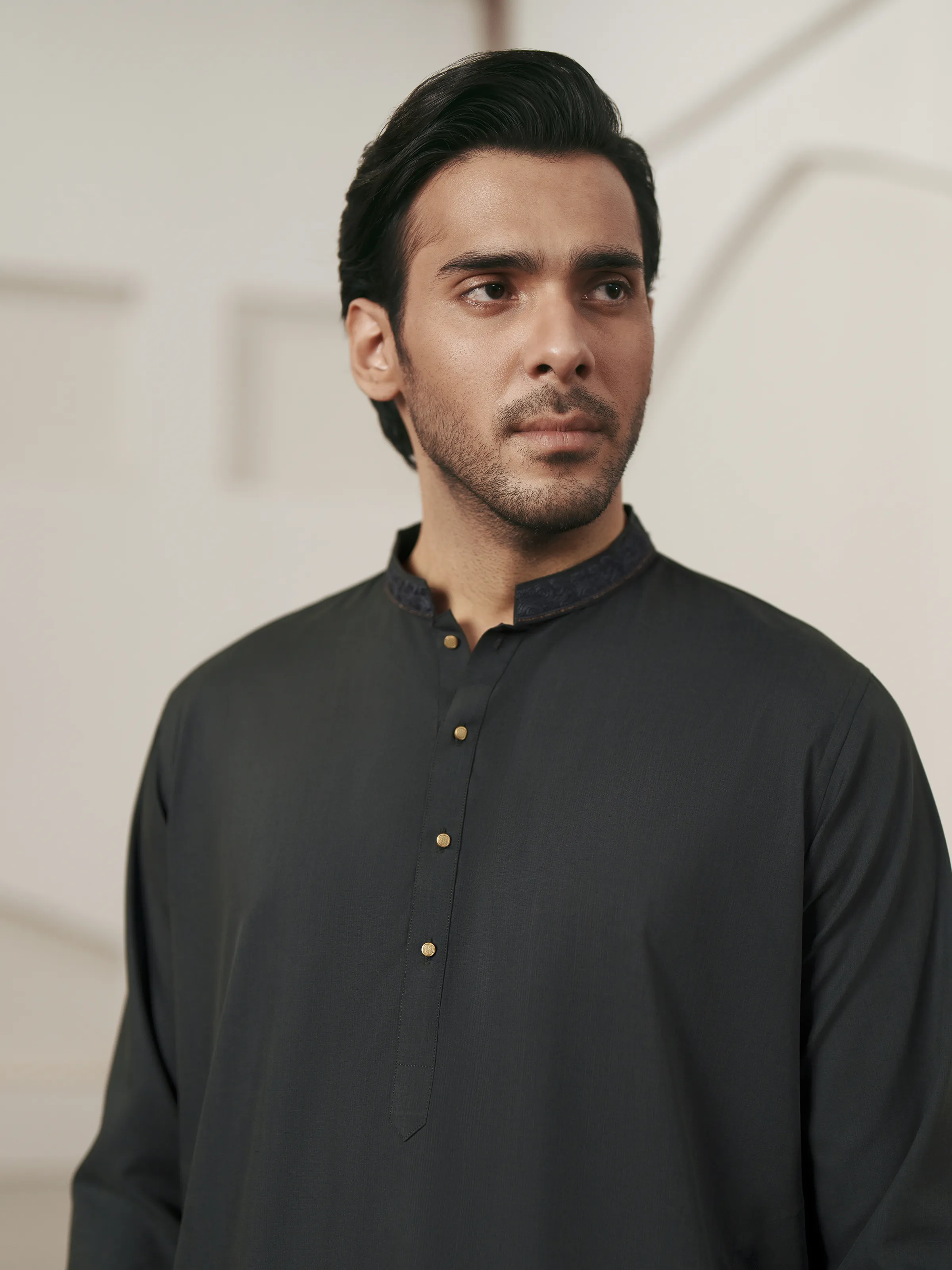 Men's Dark Teal Shalwar Kameez - EMTKS5-41223 - Image 2