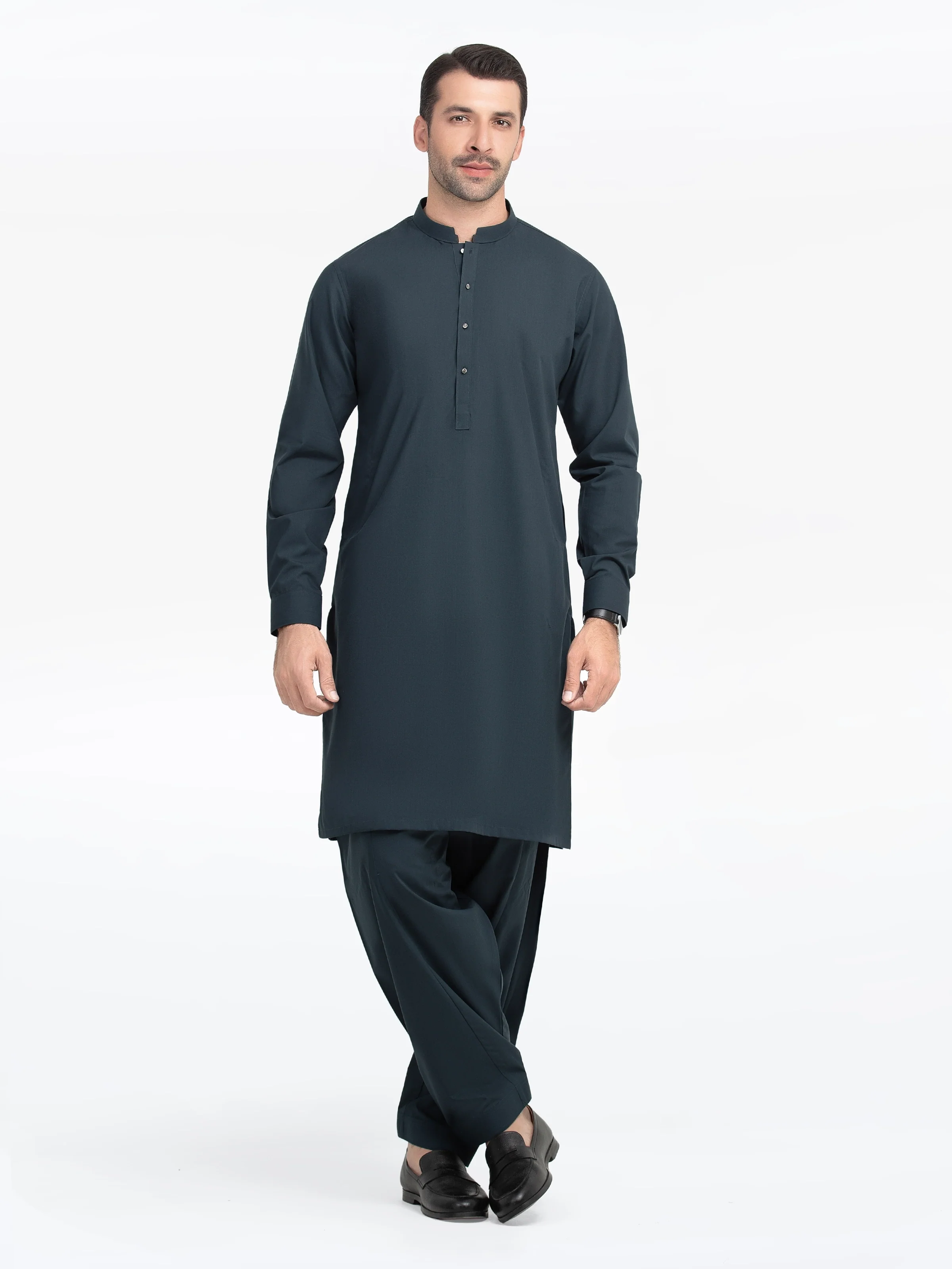 Men's Dark Teal Shalwar Kameez - EMTKST5-99547