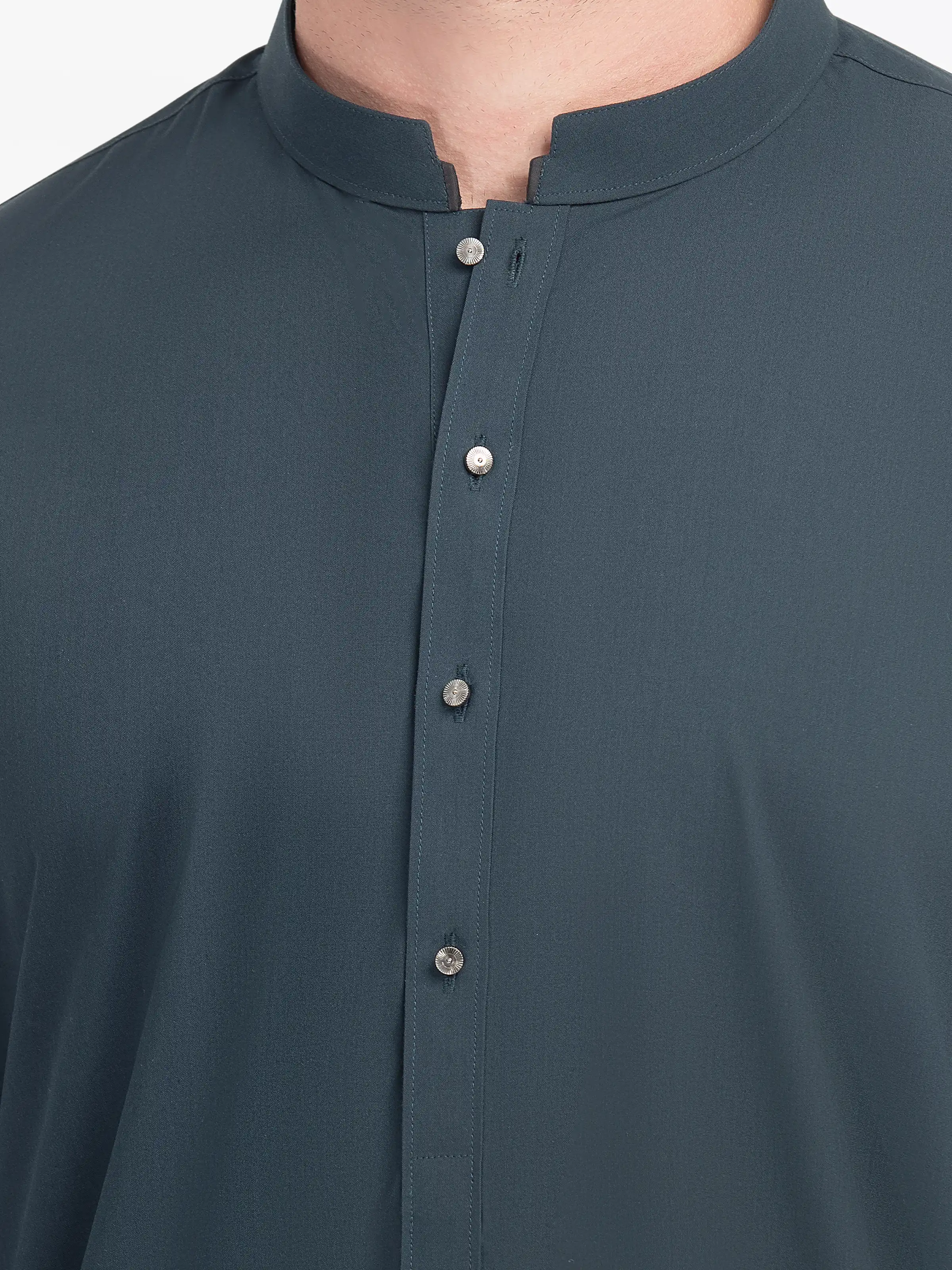 Men's Dark Teal Shalwar Kameez - EMTKST5-99547 - Image 3