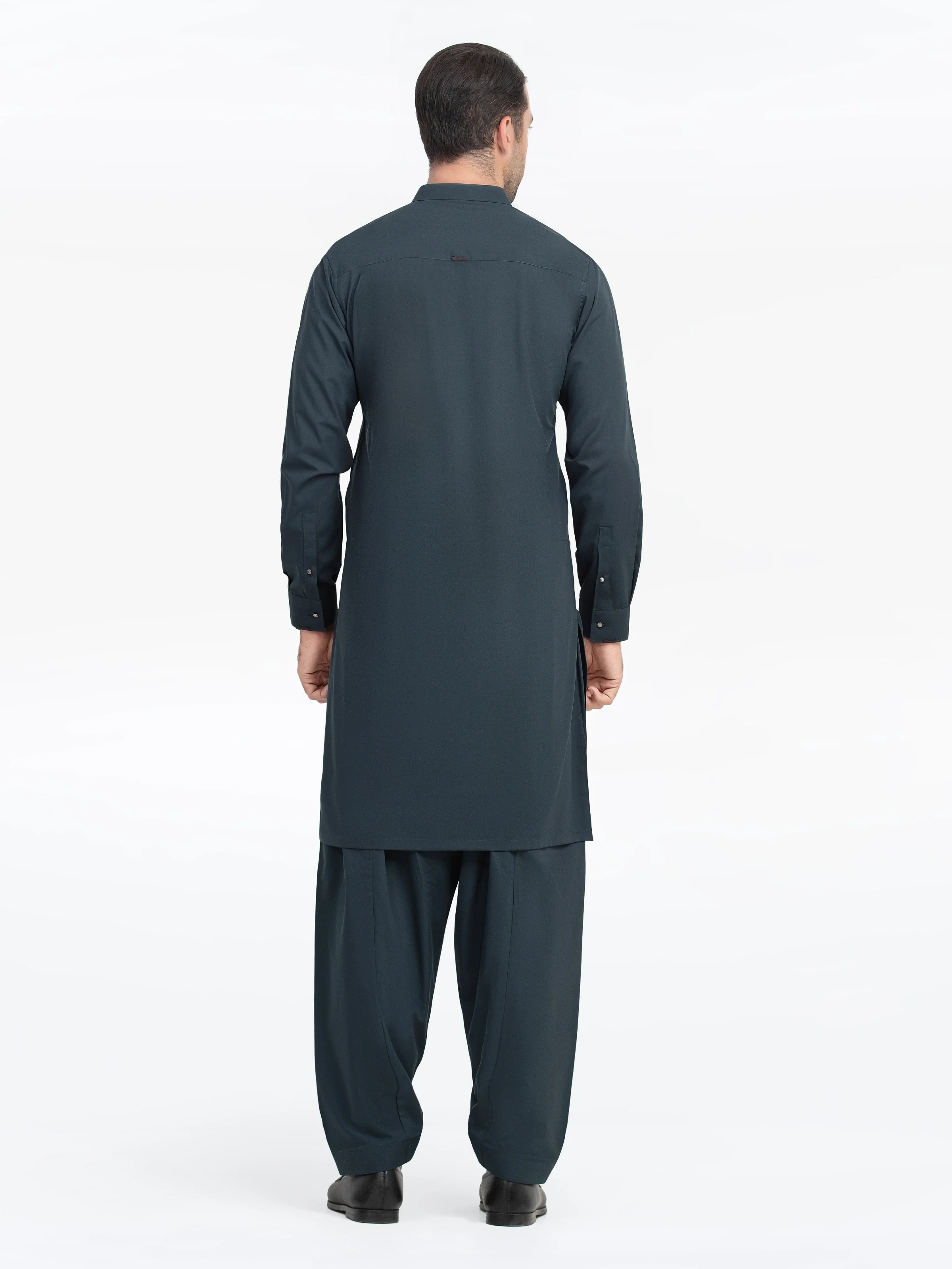 Men's Dark Teal Shalwar Kameez - EMTKST5-99547 - Image 6