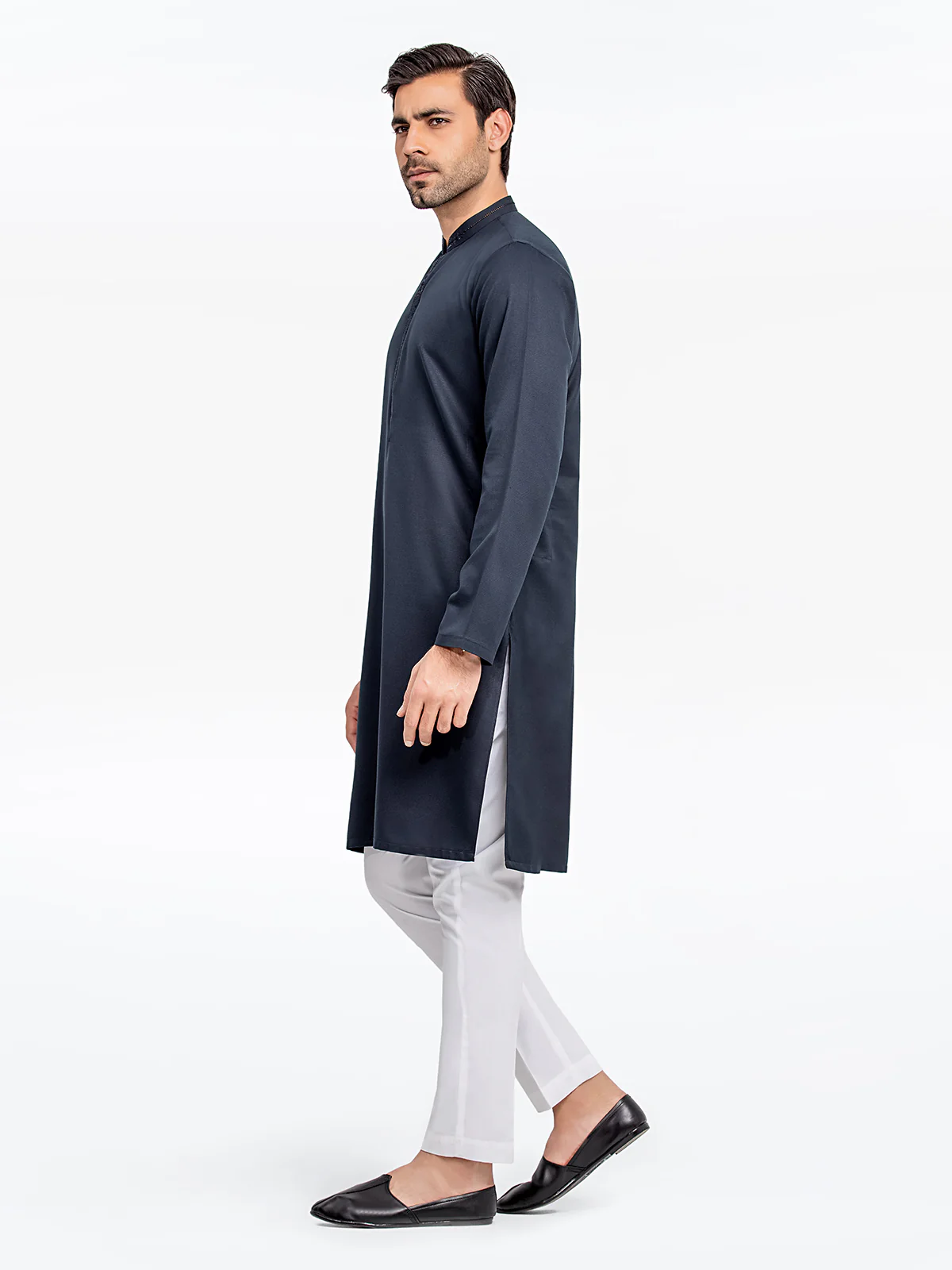 Men's Deep Blue Kurta - EMTK24-99429 - Image 3