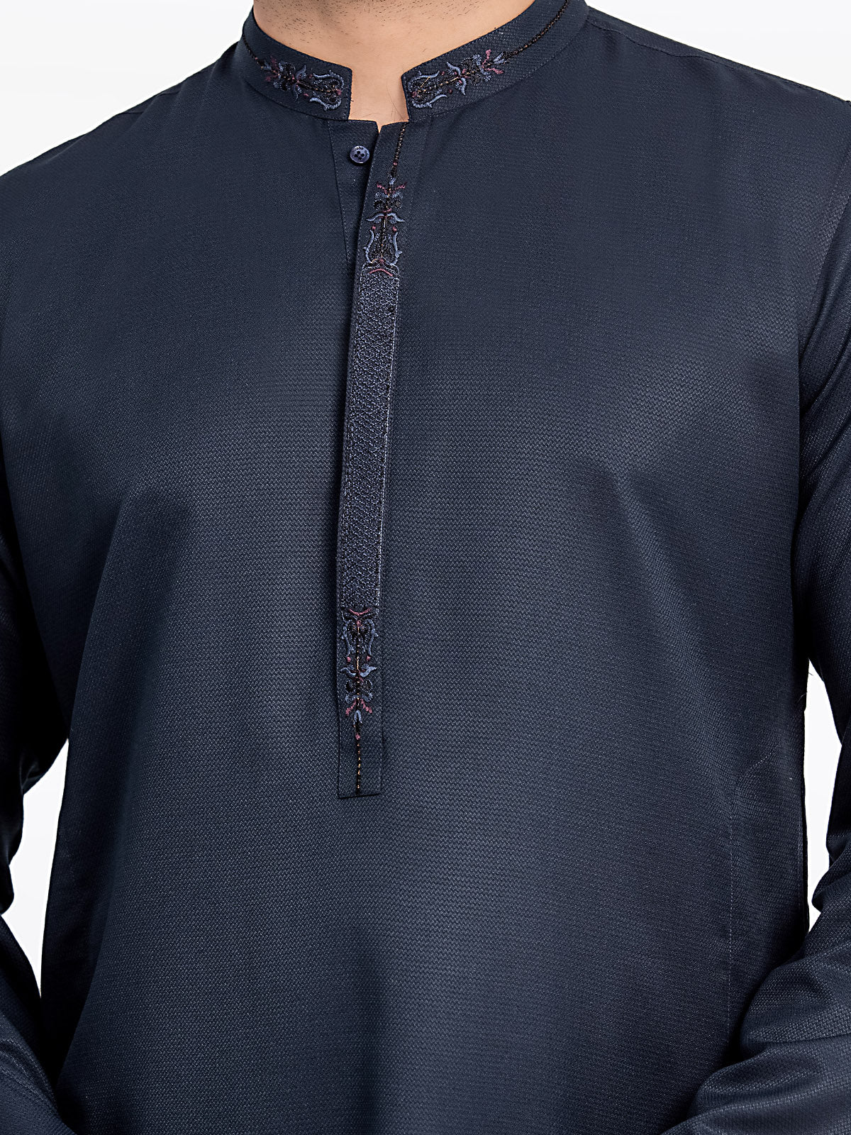 Men's Deep Blue Kurta - EMTK24-99429 - Image 5