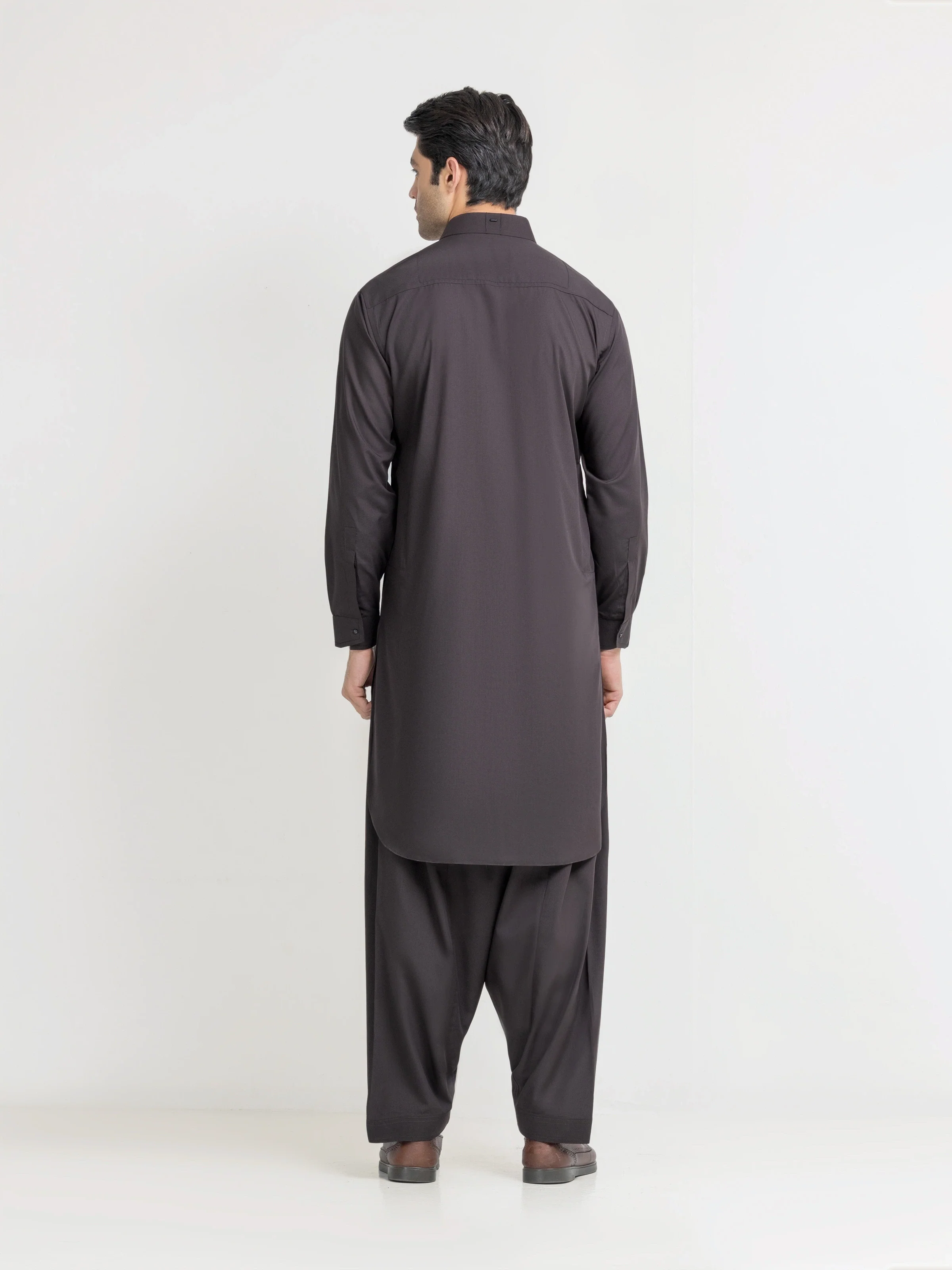Men's Deep Brown Shalwar Kameez - EMTKS5-41224 - Image 6