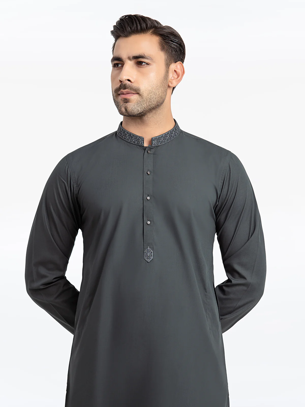 Men's Deep Green Kurta Pajama - EMTKPT24-040 - Image 2
