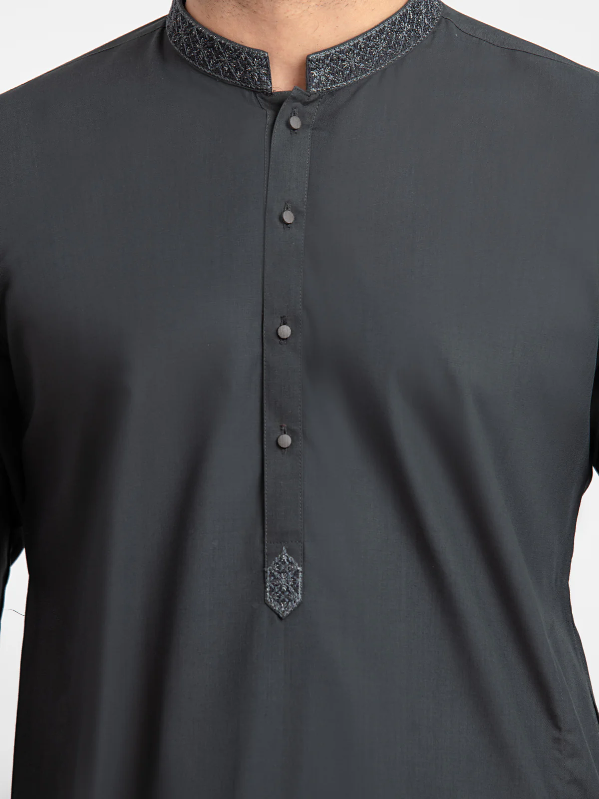 Men's Deep Green Kurta Pajama - EMTKPT24-040 - Image 3