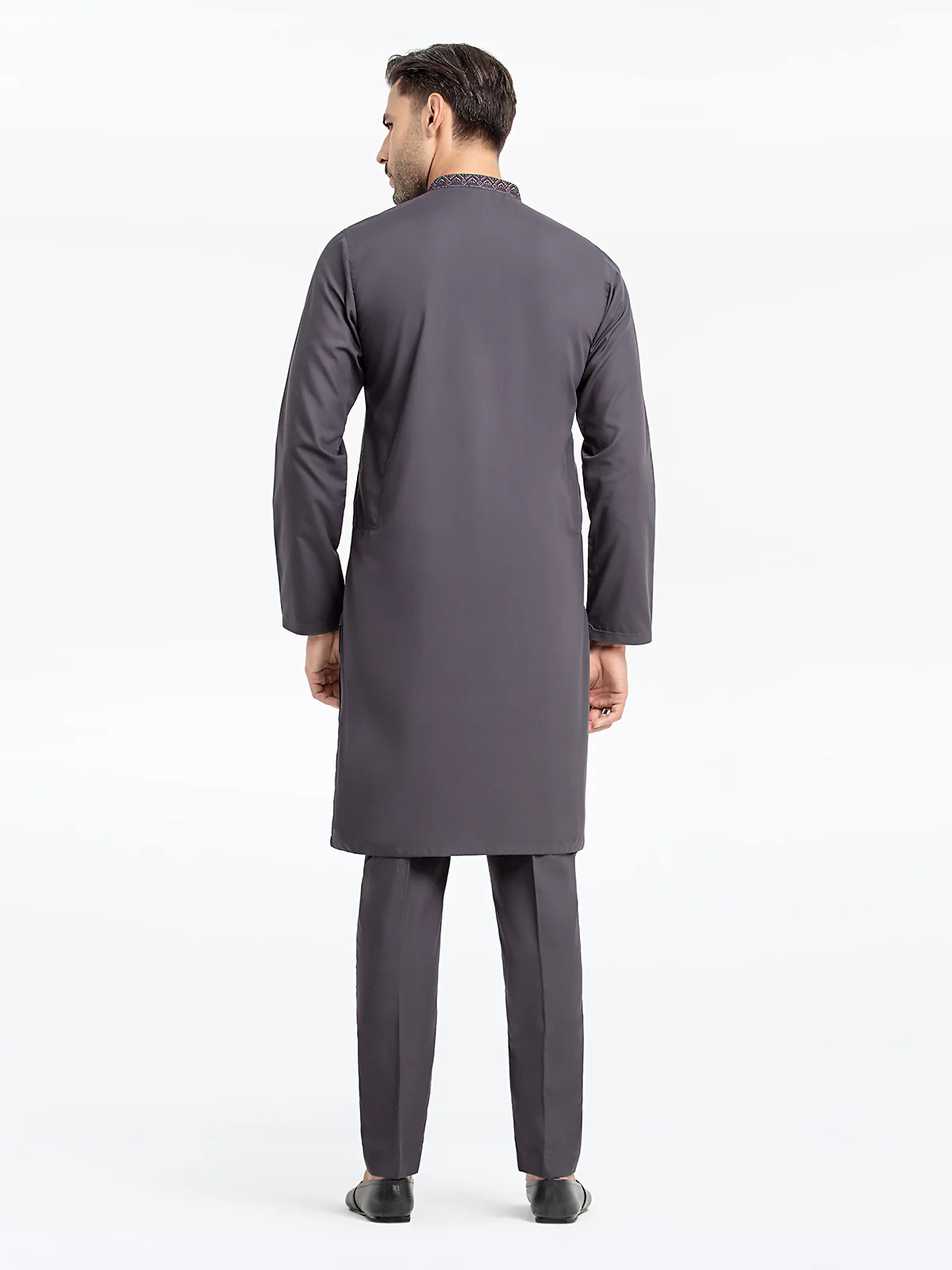 Men's Deep Grey Kurta Pajama - EMTKPT24-039 - Image 4