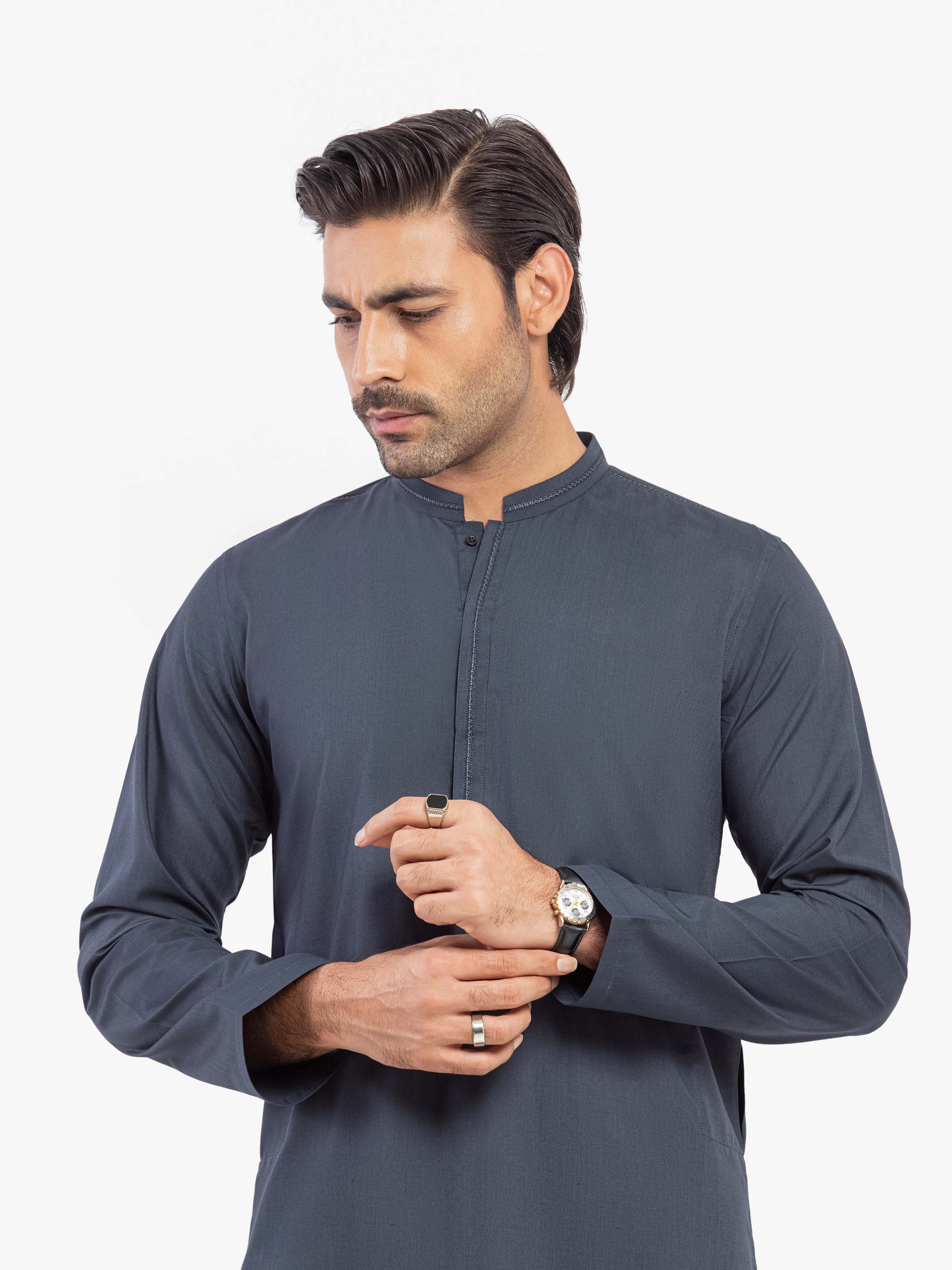 Men's Deep Ocean Shalwar Kameez - EMTKST5-99600 - Image 2
