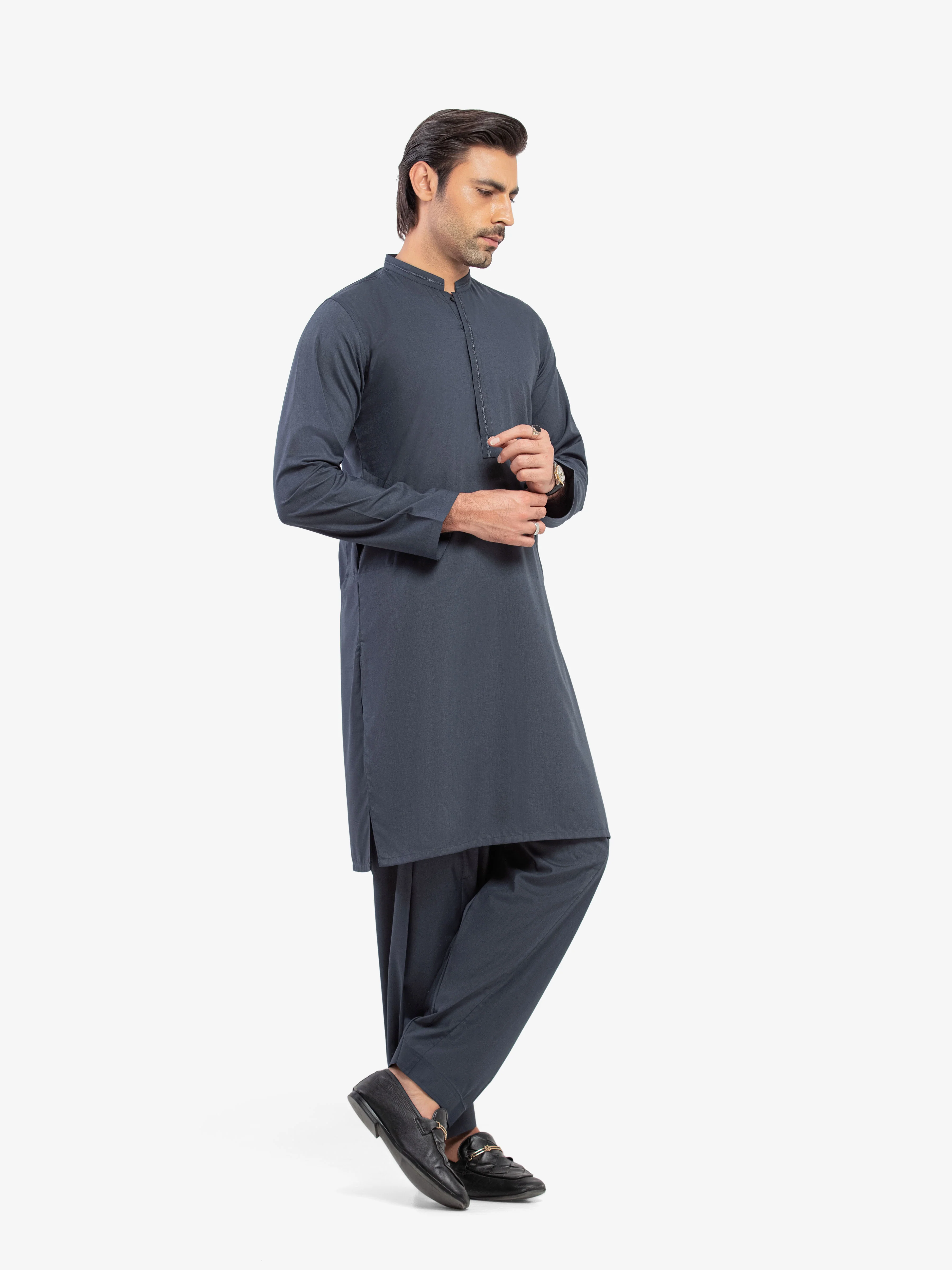 Men's Deep Ocean Shalwar Kameez - EMTKST5-99600 - Image 4