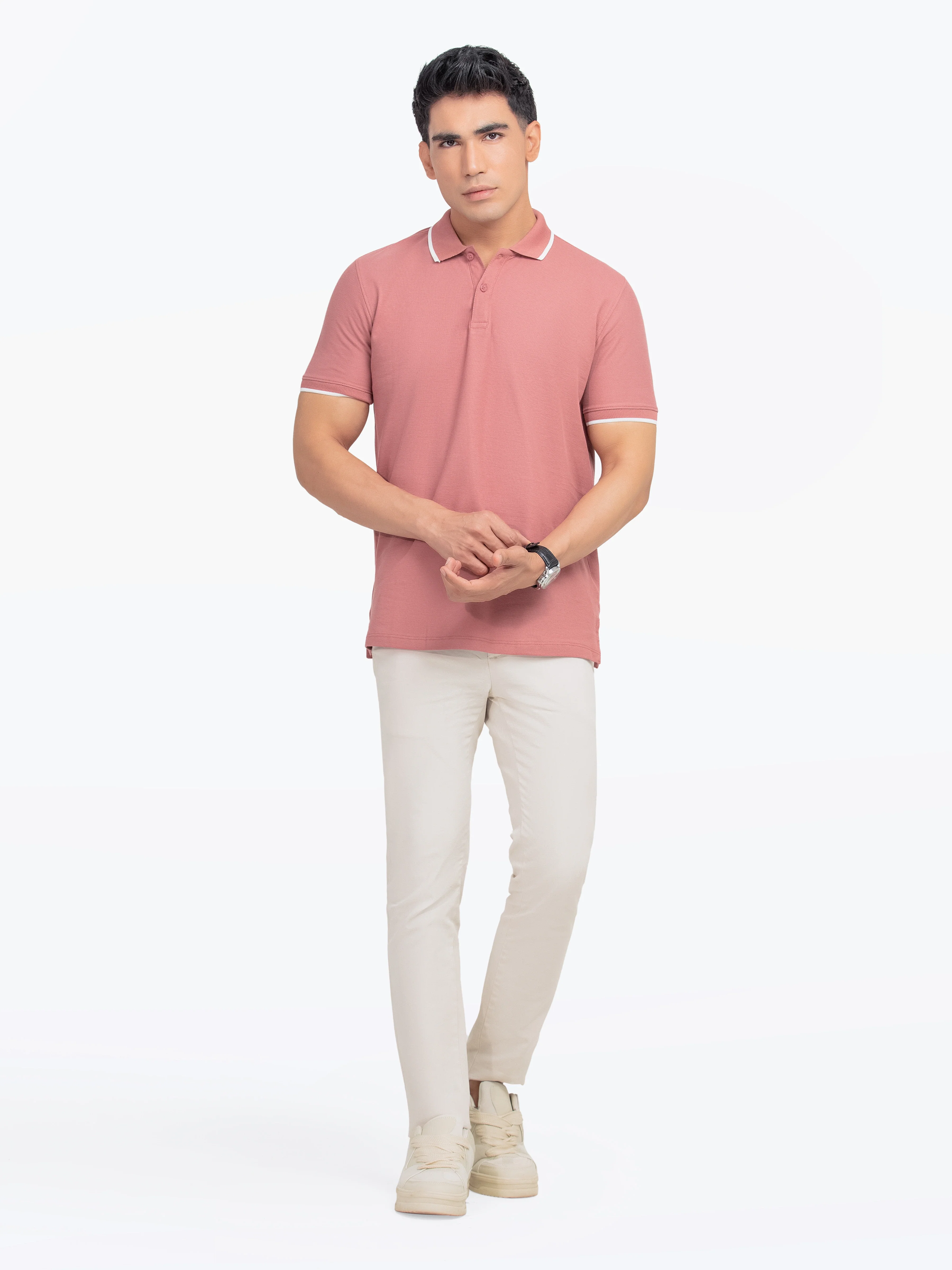 Men's Dusty Rose Polo Shirt - EMTPS5-043 - Image 2