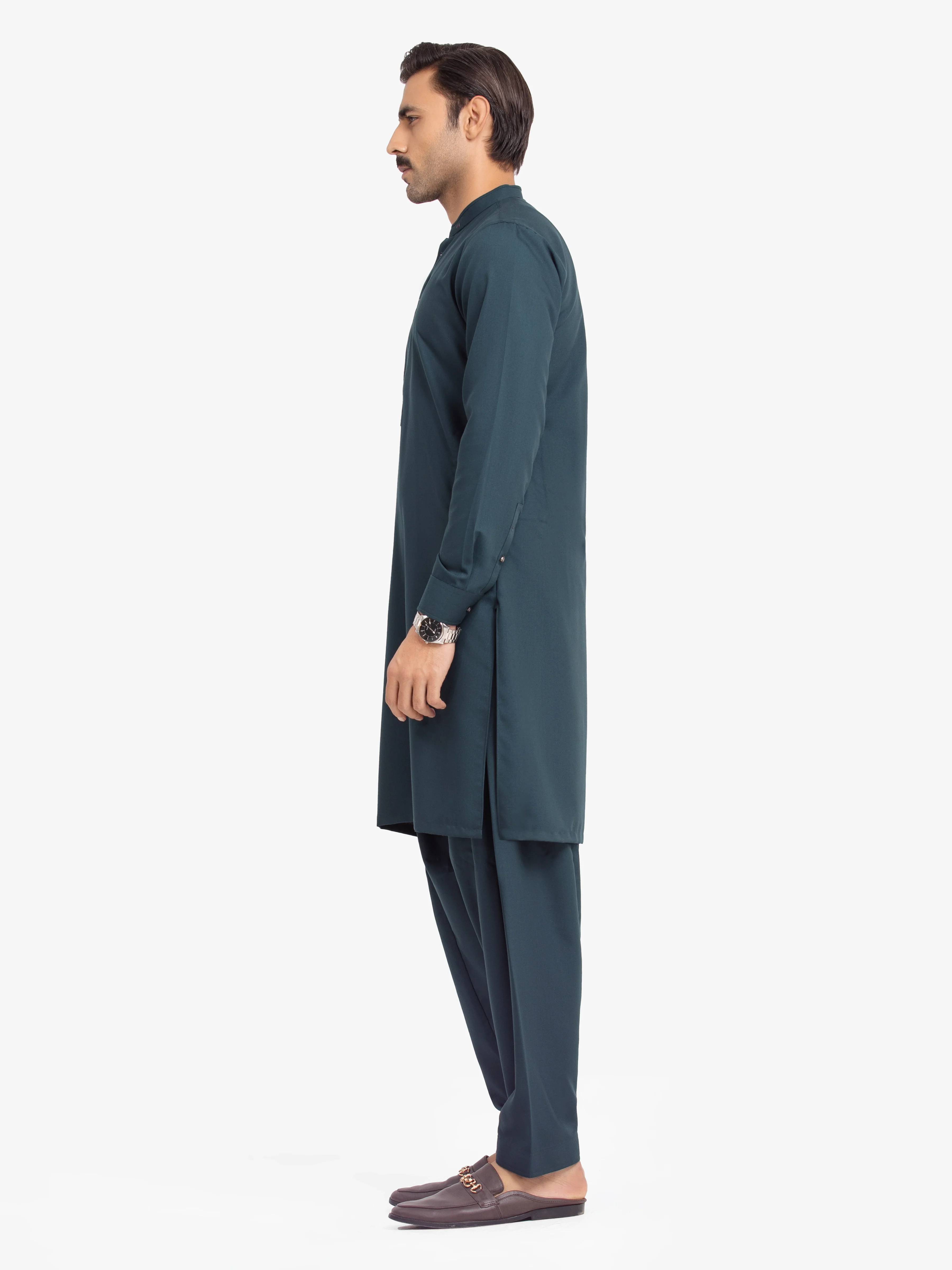 Men's Emerald Green Shalwar Kameez - EMTKST24-99465 - Image 4