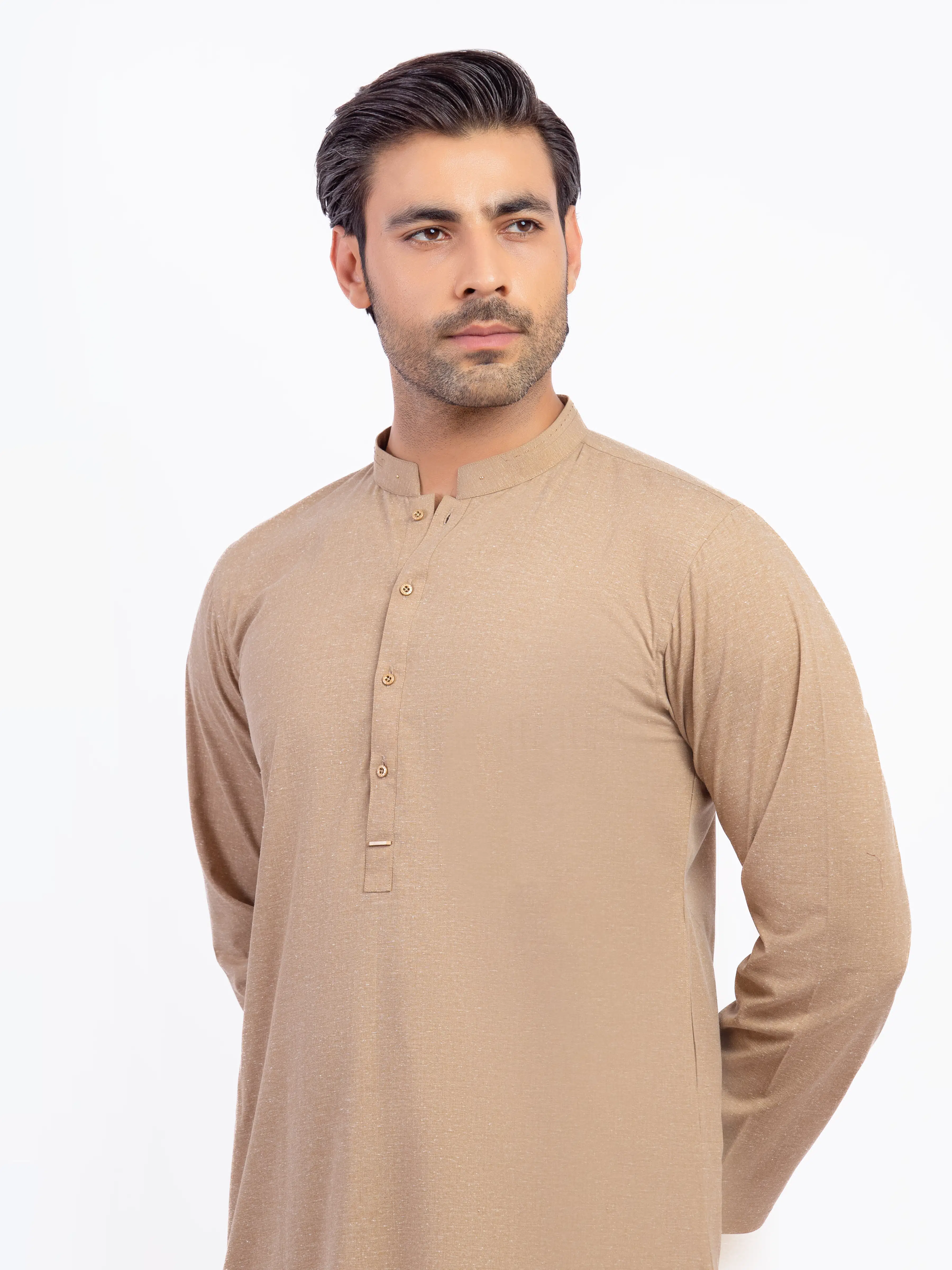 Men's Fawn Kurta Pajama - EMTKPT5-073 - Image 2