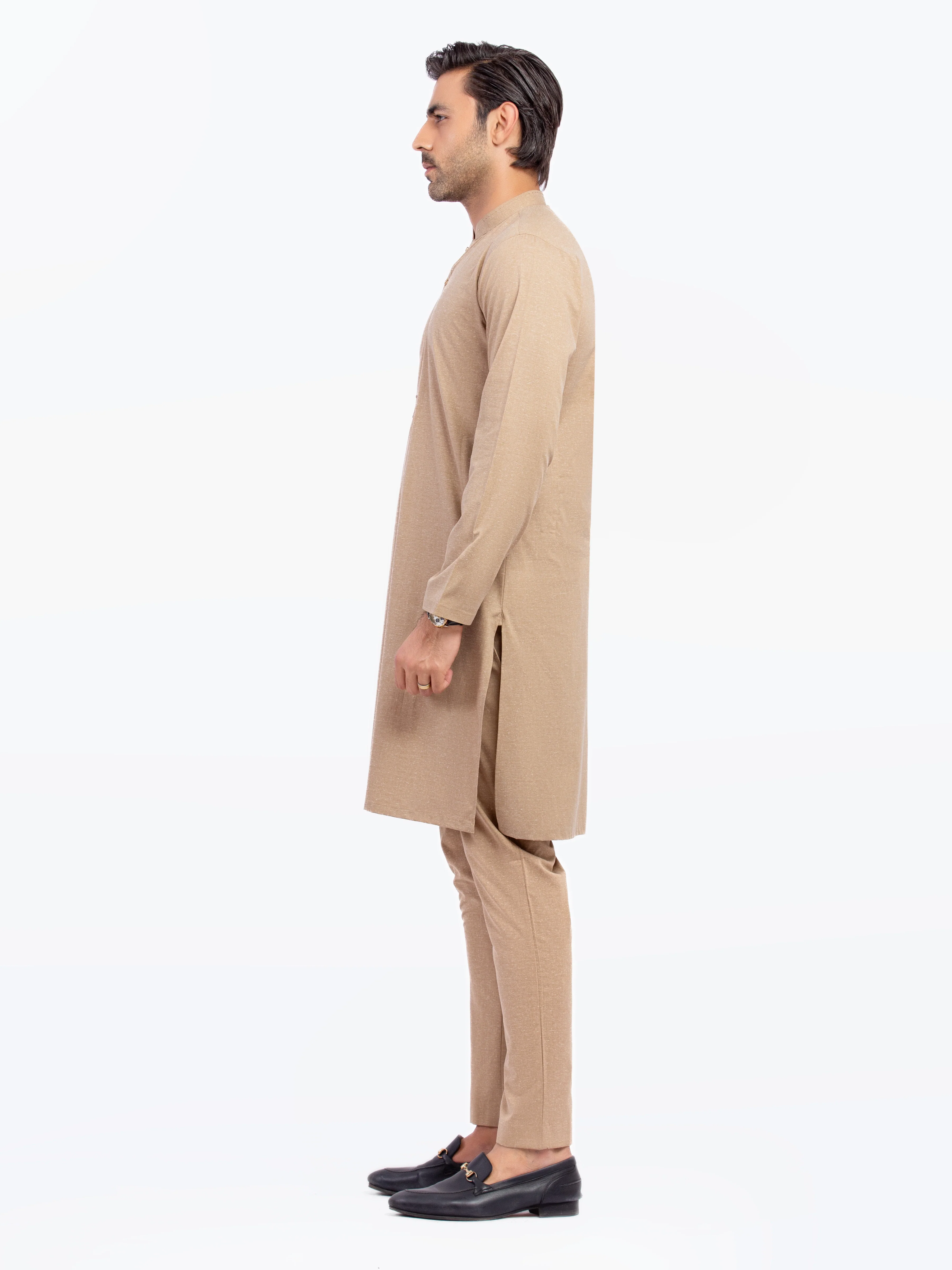 Men's Fawn Kurta Pajama - EMTKPT5-073 - Image 4