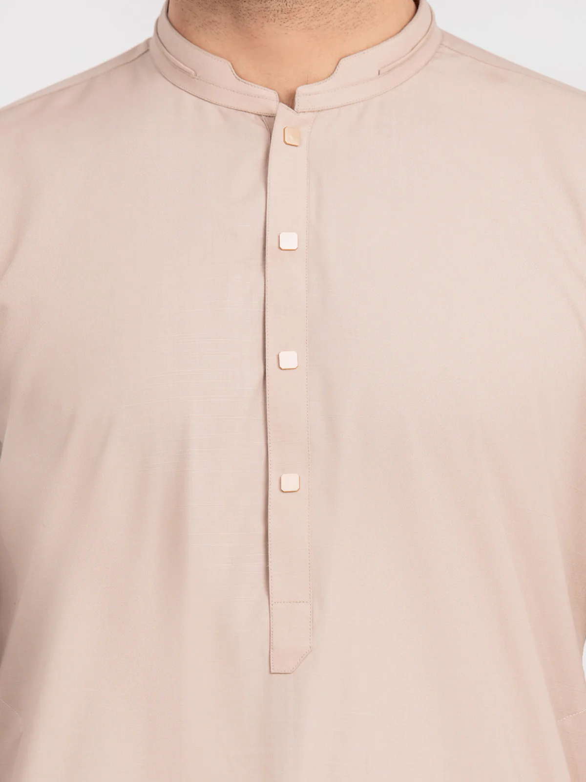 Men's Fawn Shalwar Kameez - EMTKS24-41089 - Image 4