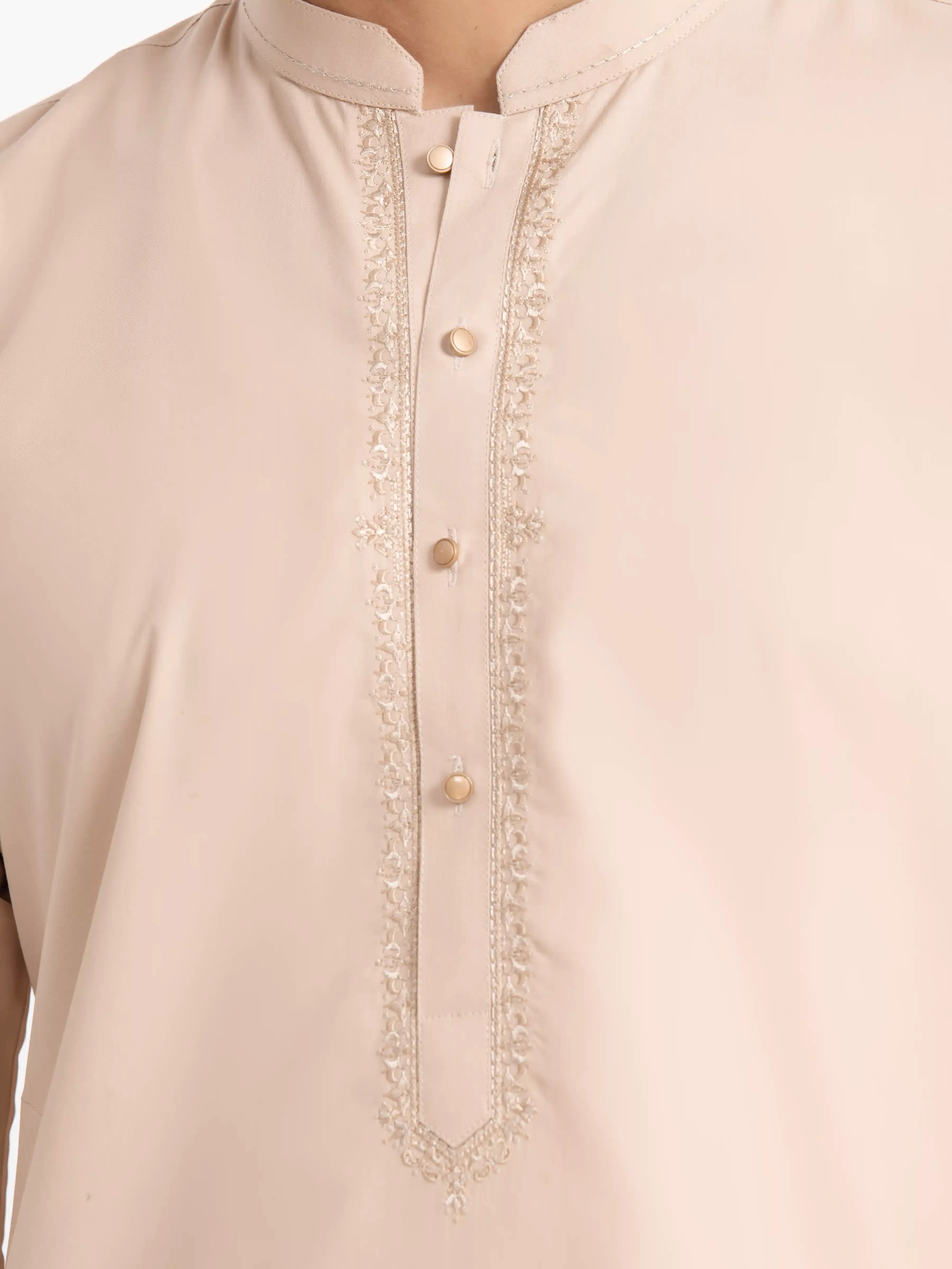 Men's Fawn Shalwar Kameez - EMTKS24S-41137 - Image 3