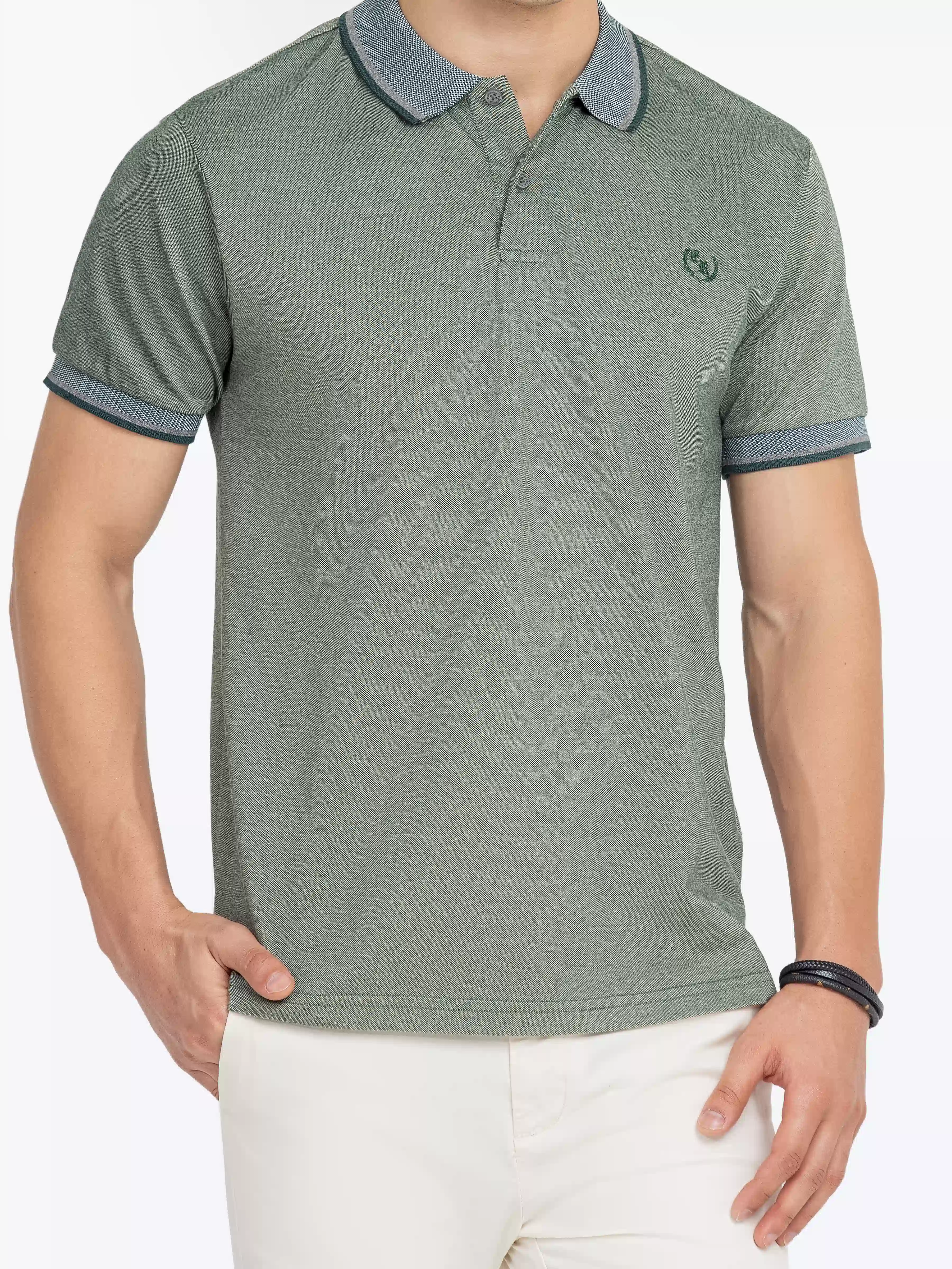 Men's Green Polo Shirt - EMTPS24-057 - Image 3