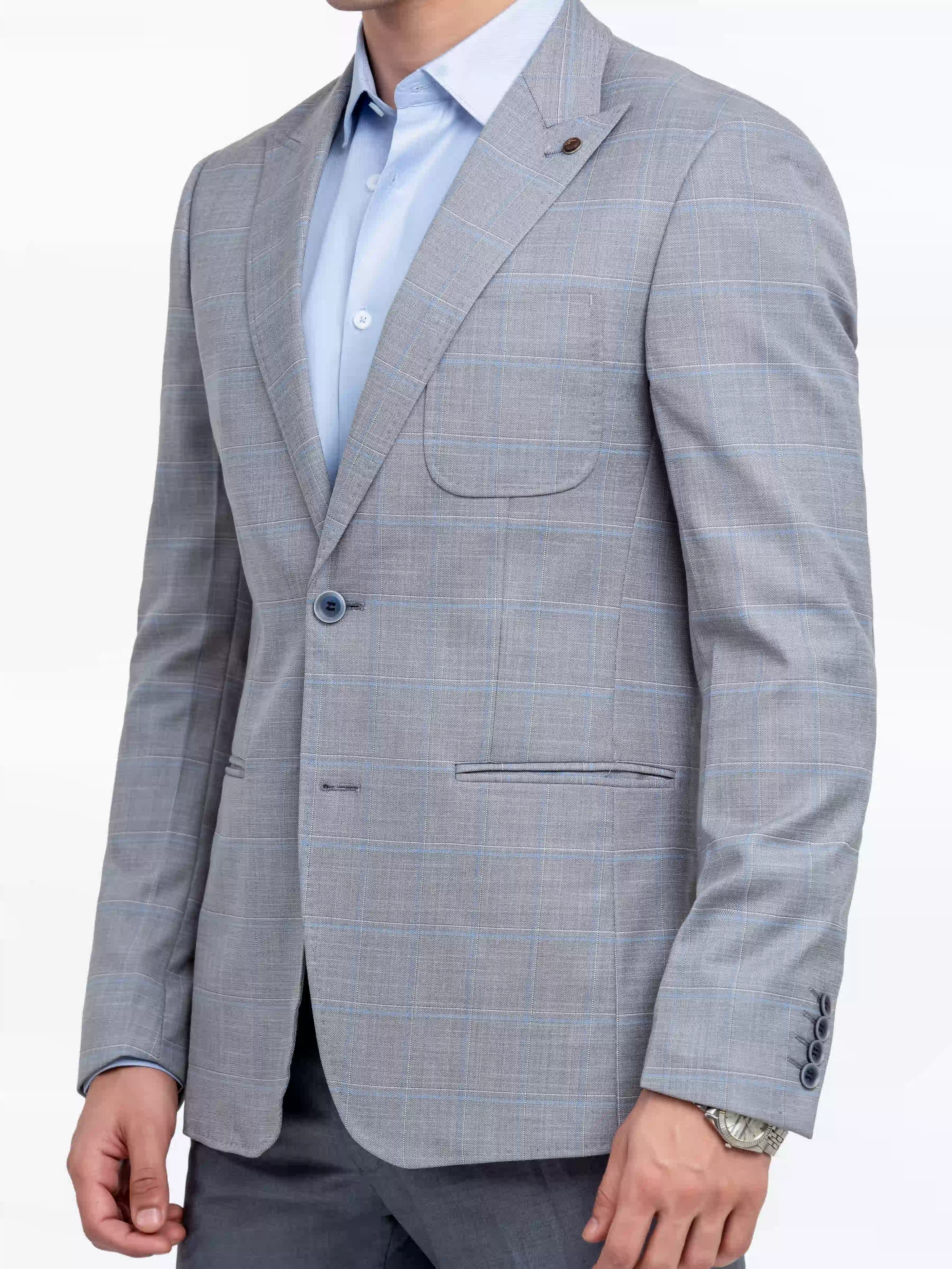 Men's Grey Blazer - EMTB24-6879 - Image 4