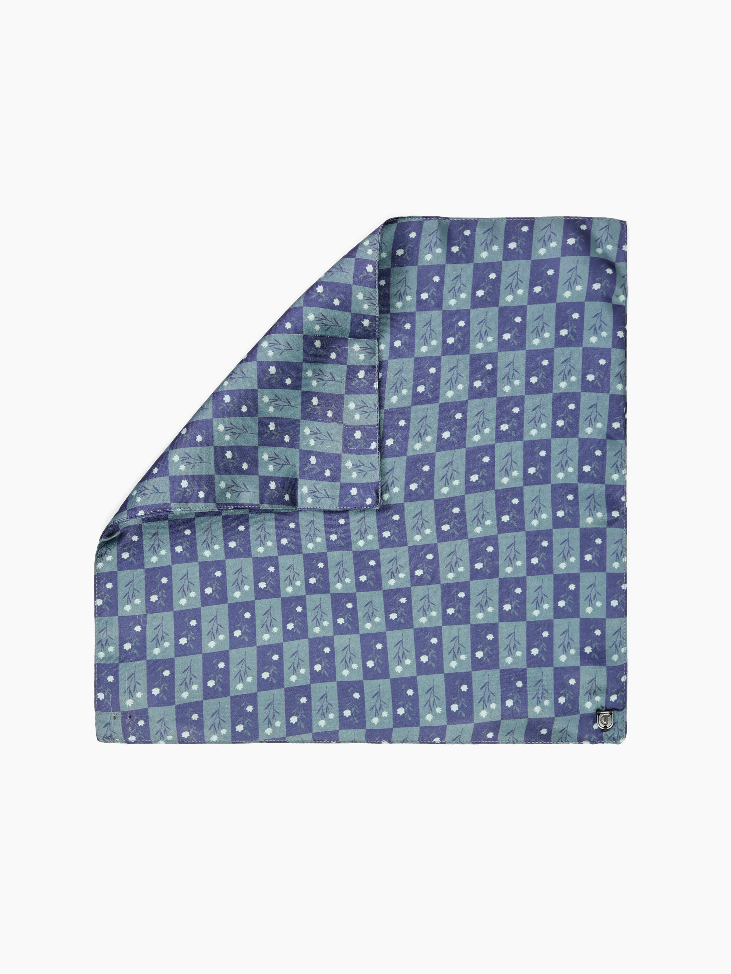 Men's Grey & Blue Pocket Square - EAMPS5-006 - Image 2