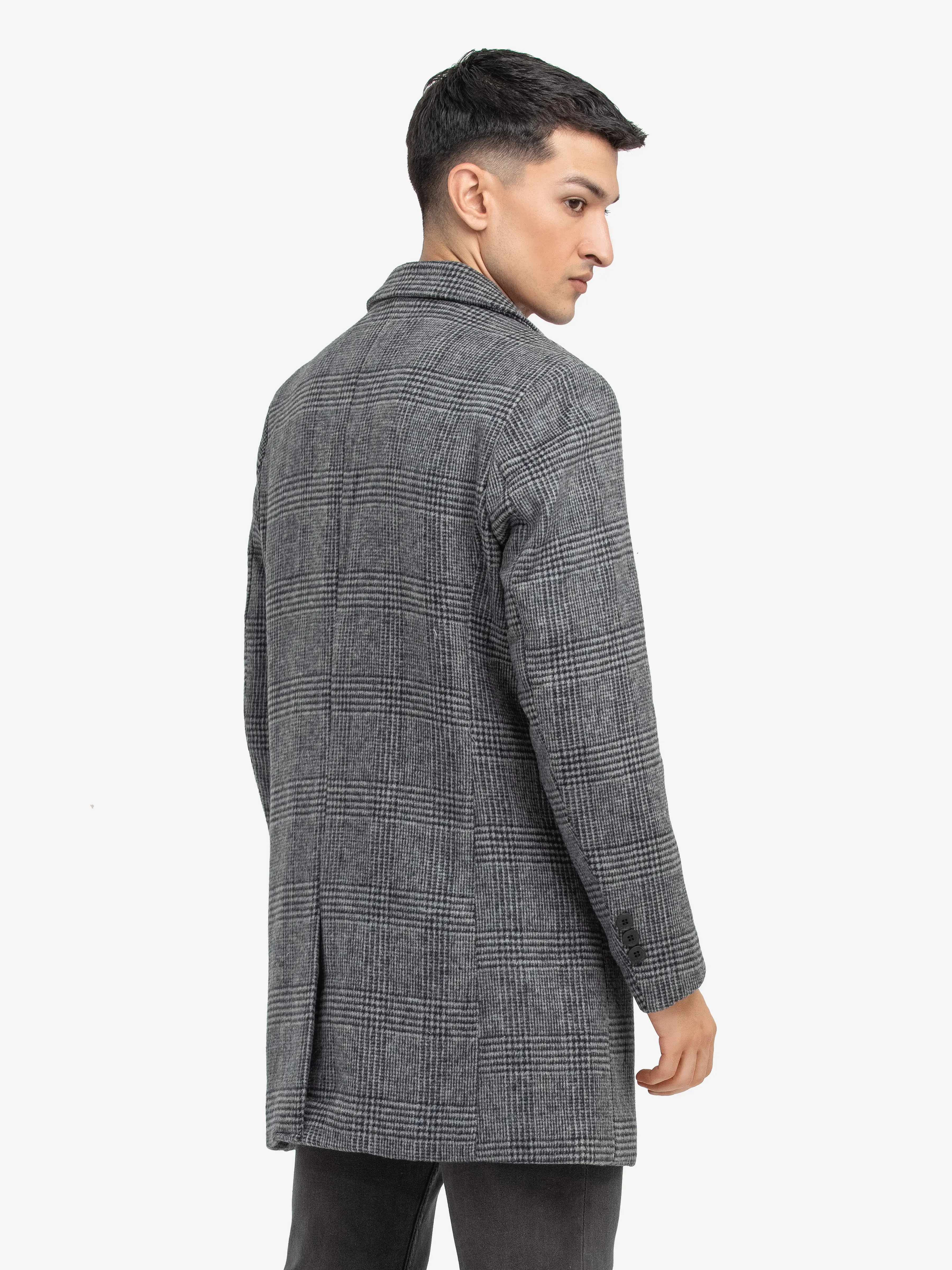 Men's Grey Long Coat - EMTC24-002 - Image 4