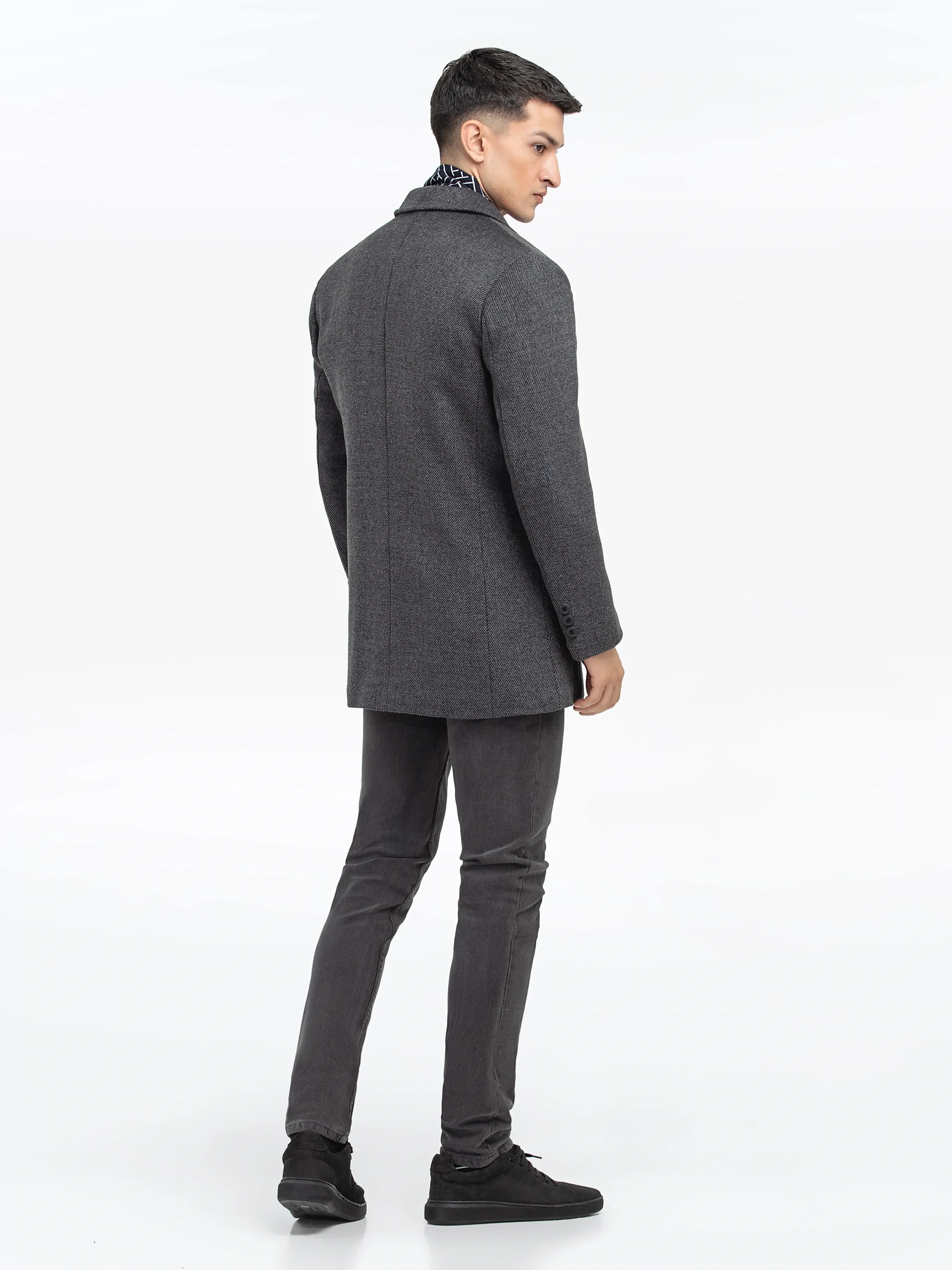 Men's Grey Long Coat - EMTC24-003 - Image 5