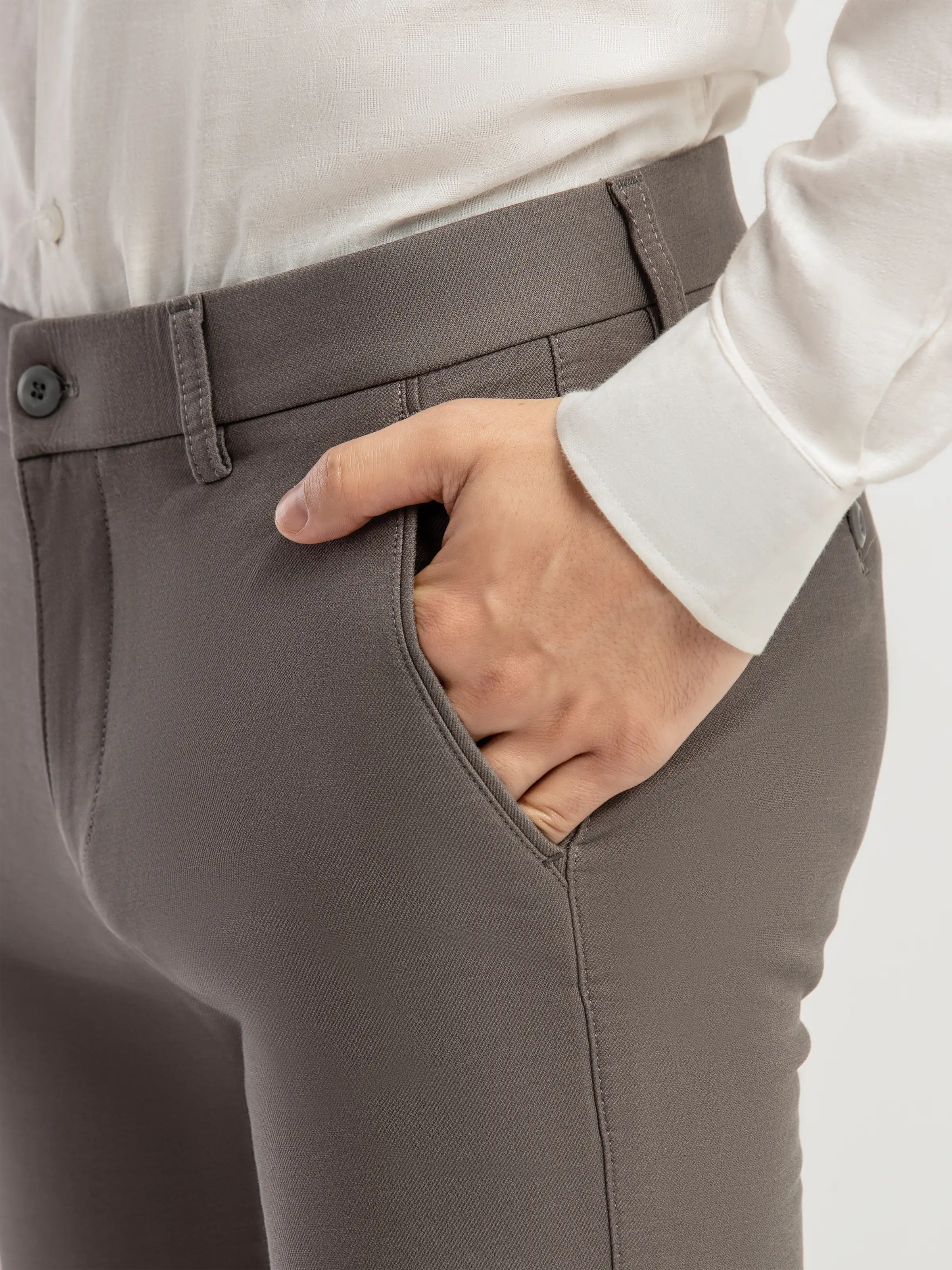 Men's Grey Formal Pant - EMBPF6-15305 - Image 3