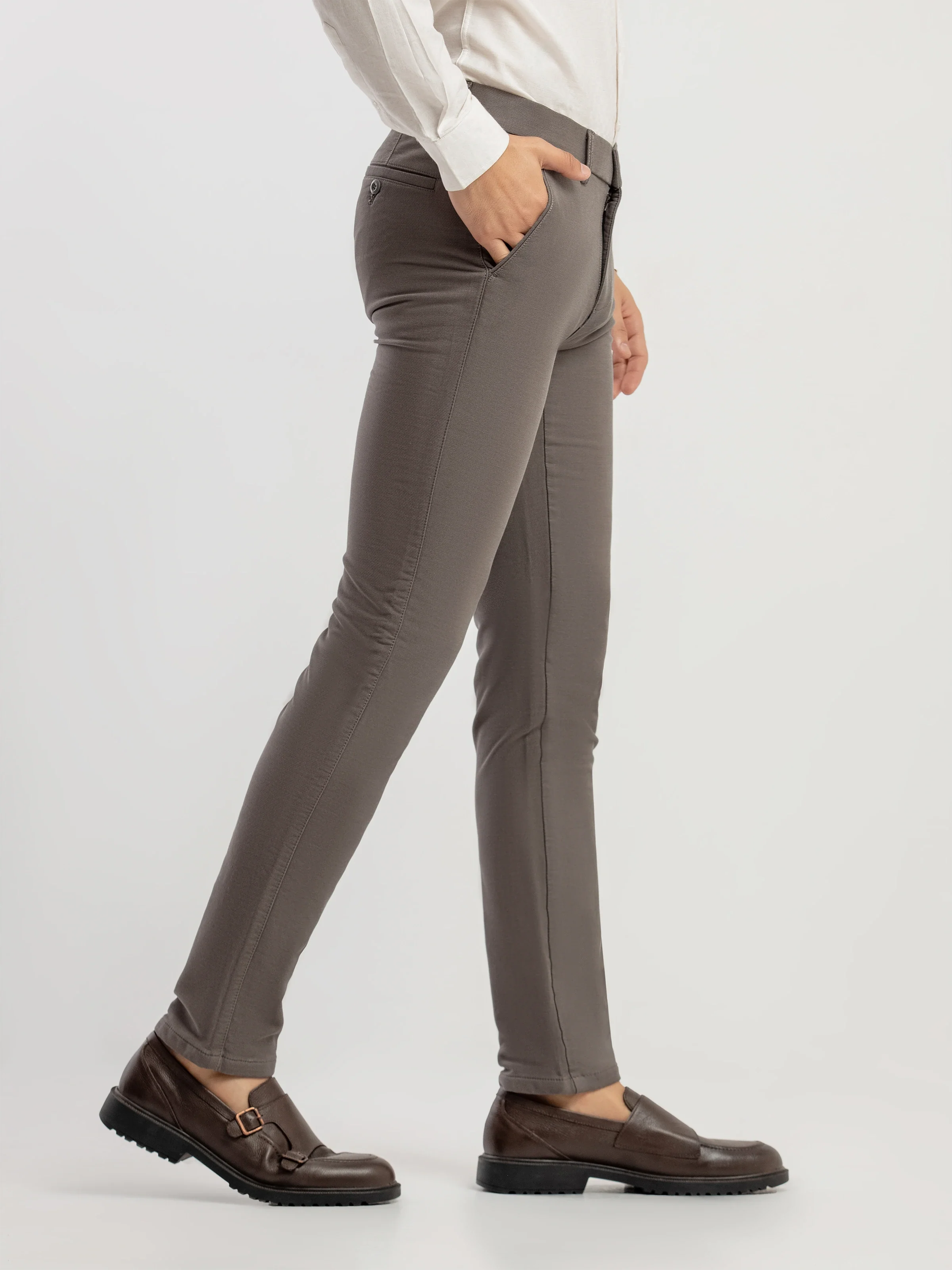 Men's Grey Formal Pant - EMBPF6-15305 - Image 4