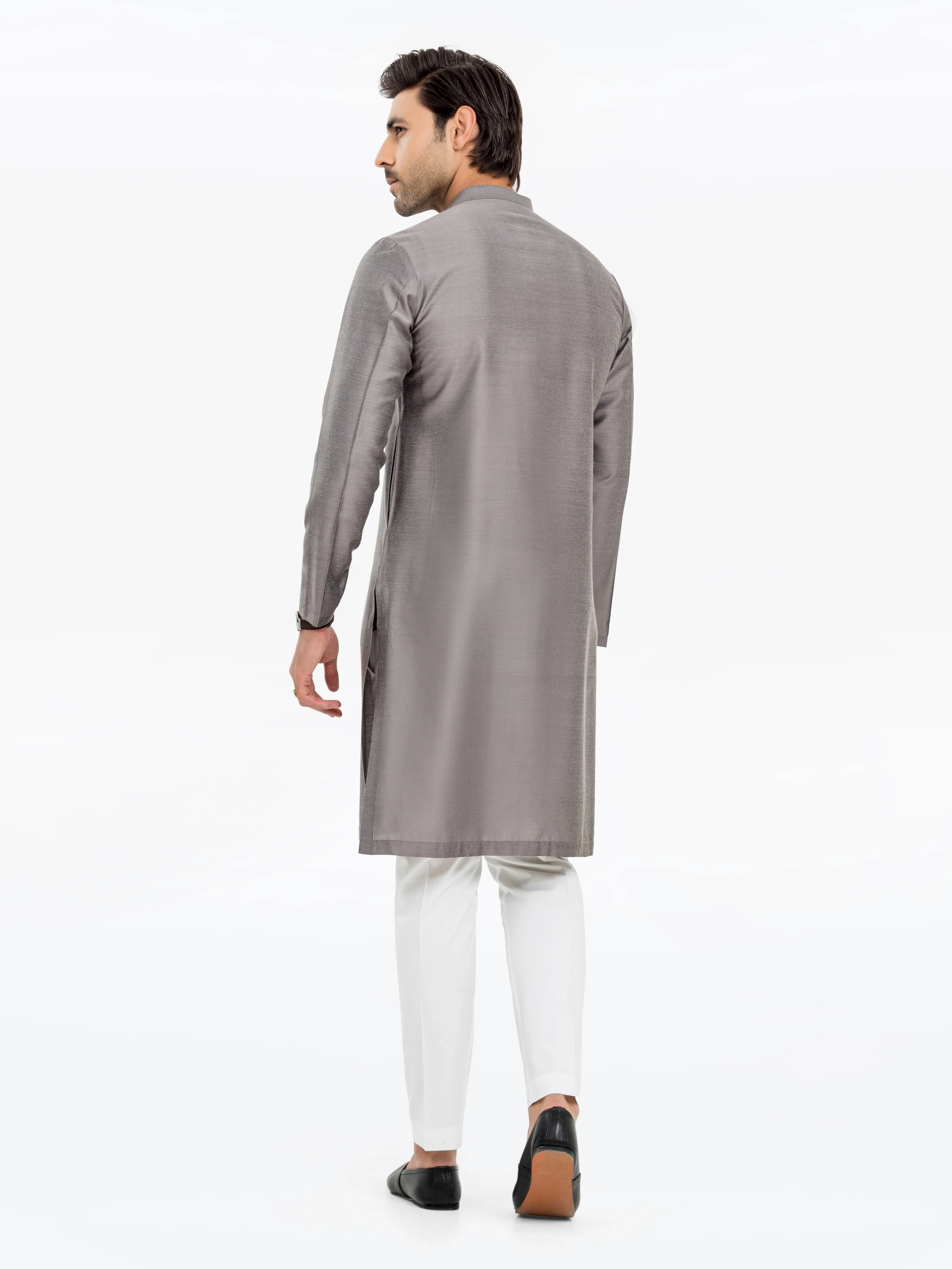 Men's Grey Kurta - EMTKC24-119 - Image 5