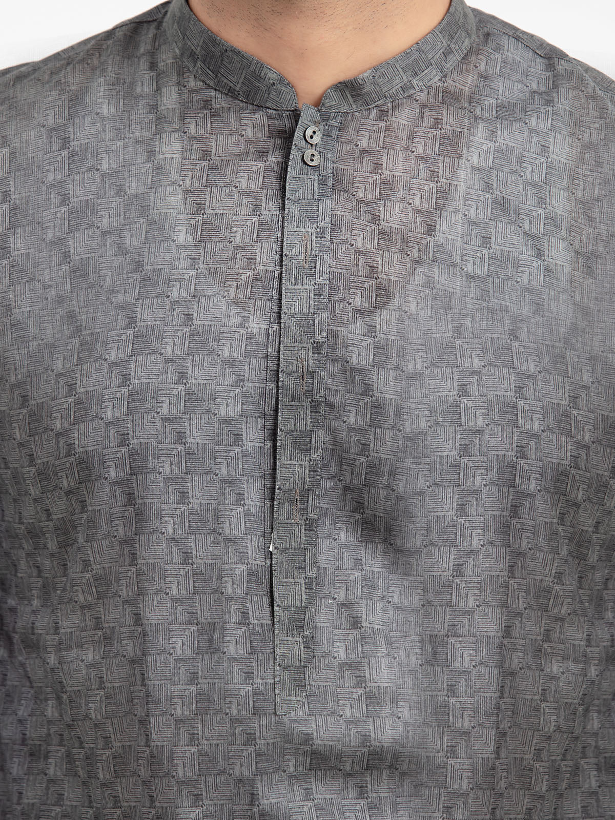 Men's Grey Kurta - EMTKC24S-130 - Image 4