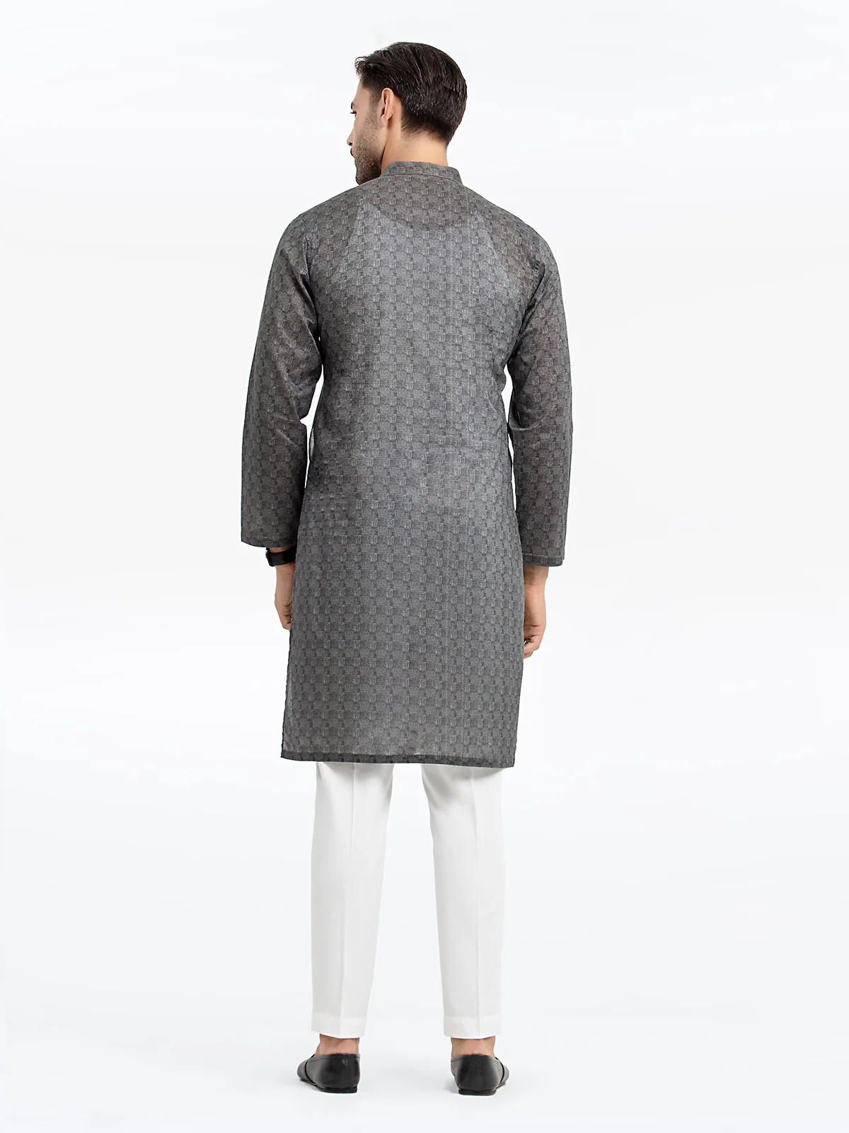 Men's Grey Kurta - EMTKC24S-130 - Image 6