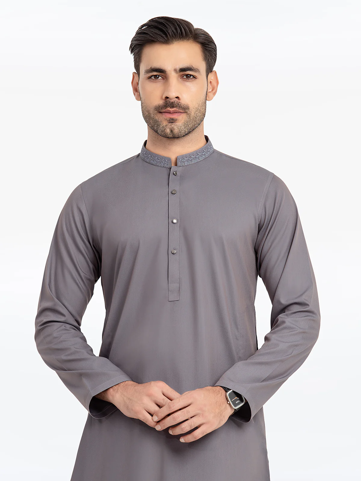 Men's Grey Kurta Pajama - EMTKPT24S-041 - Image 2