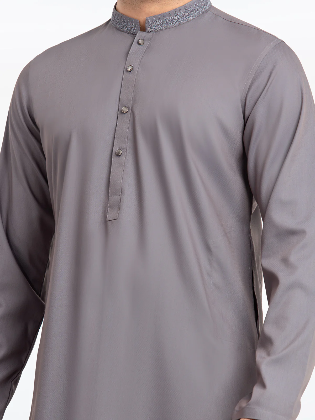 Men's Grey Kurta Pajama - EMTKPT24S-041 - Image 3