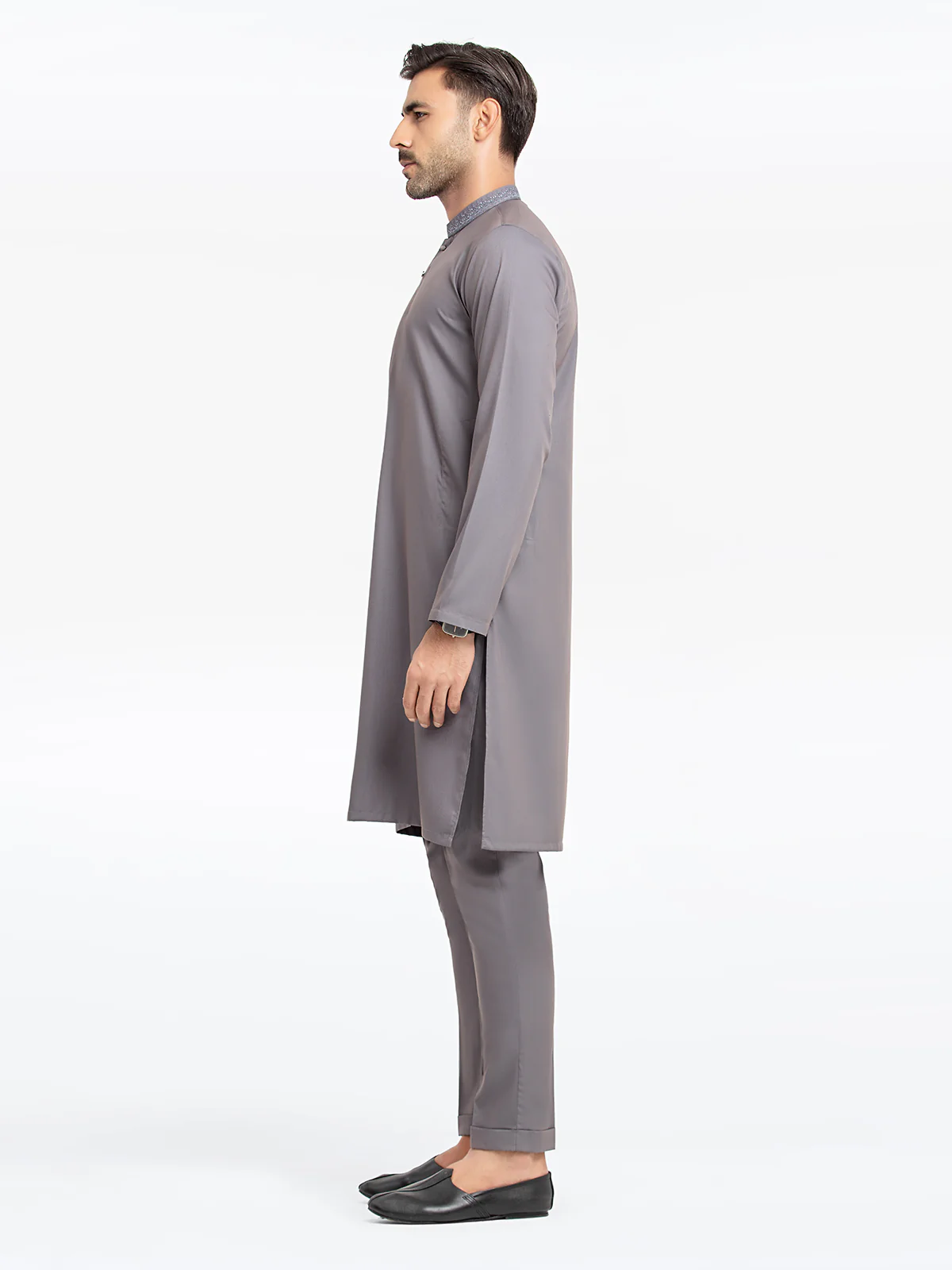 Men's Grey Kurta Pajama - EMTKPT24S-041 - Image 4