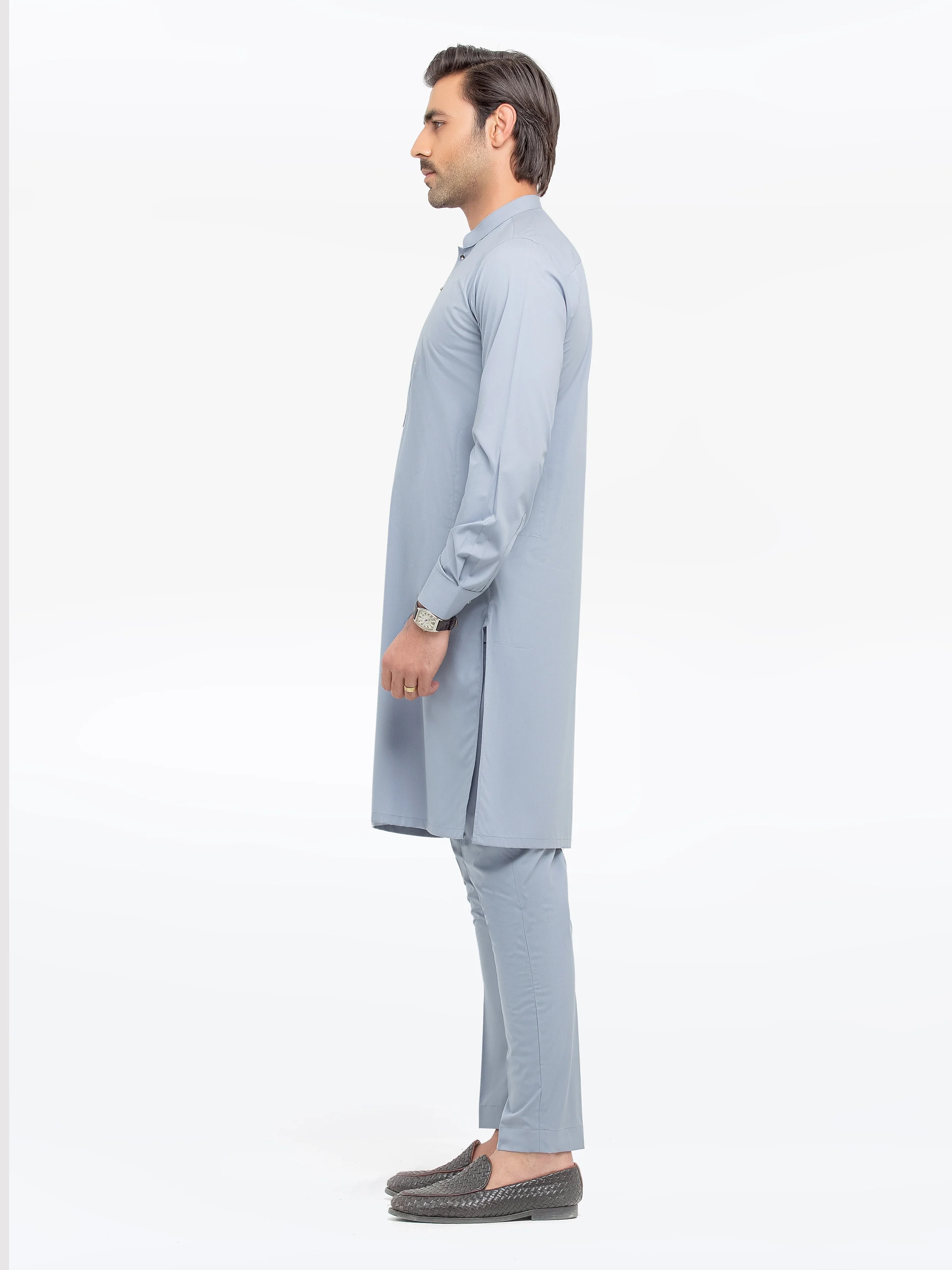 Men's Grey Kurta Pajama - EMTKPT5-060 - Image 4