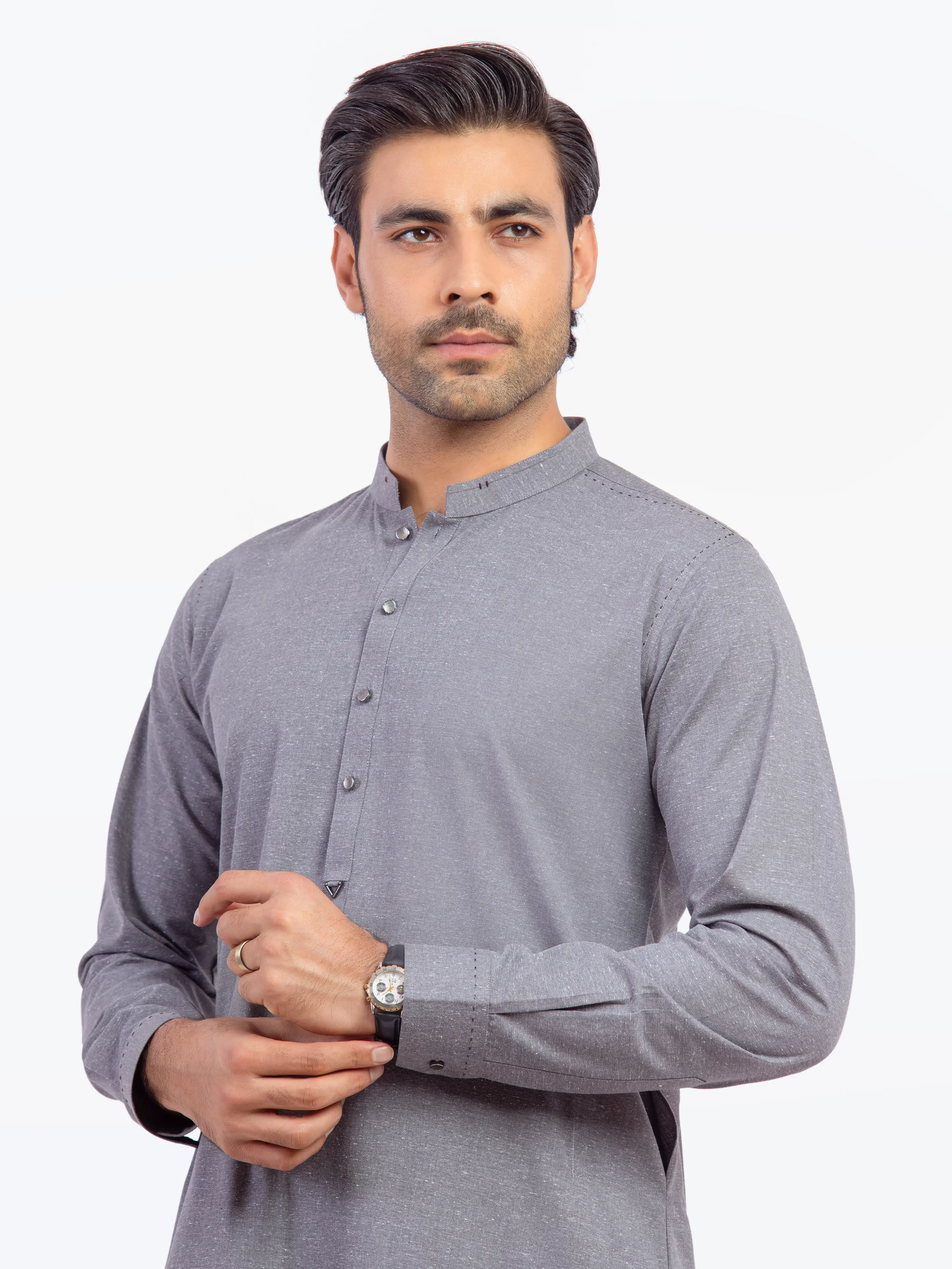 Men's Grey Kurta Pajama - EMTKPT5-072 - Image 2