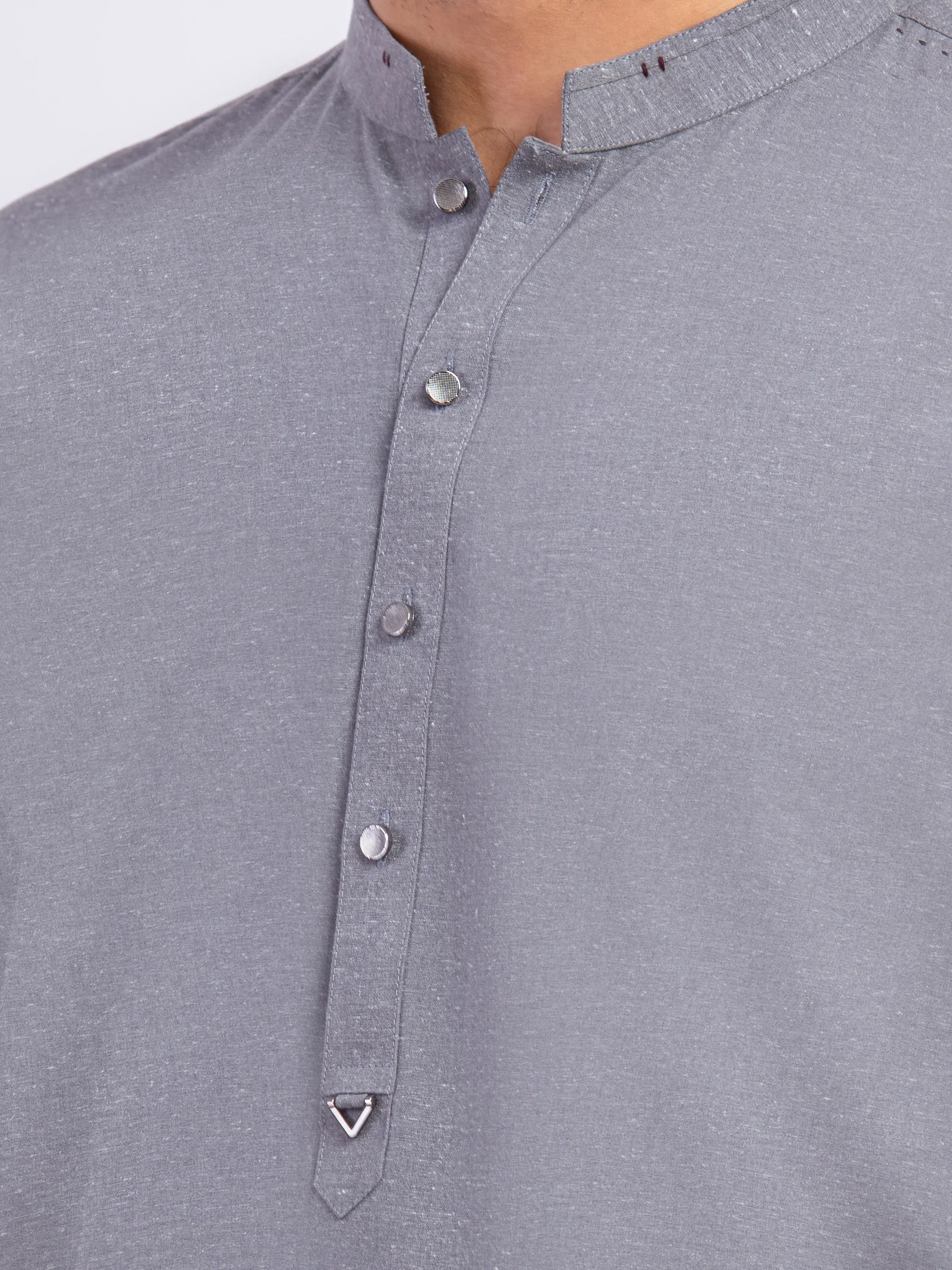 Men's Grey Kurta Pajama - EMTKPT5-072 - Image 3