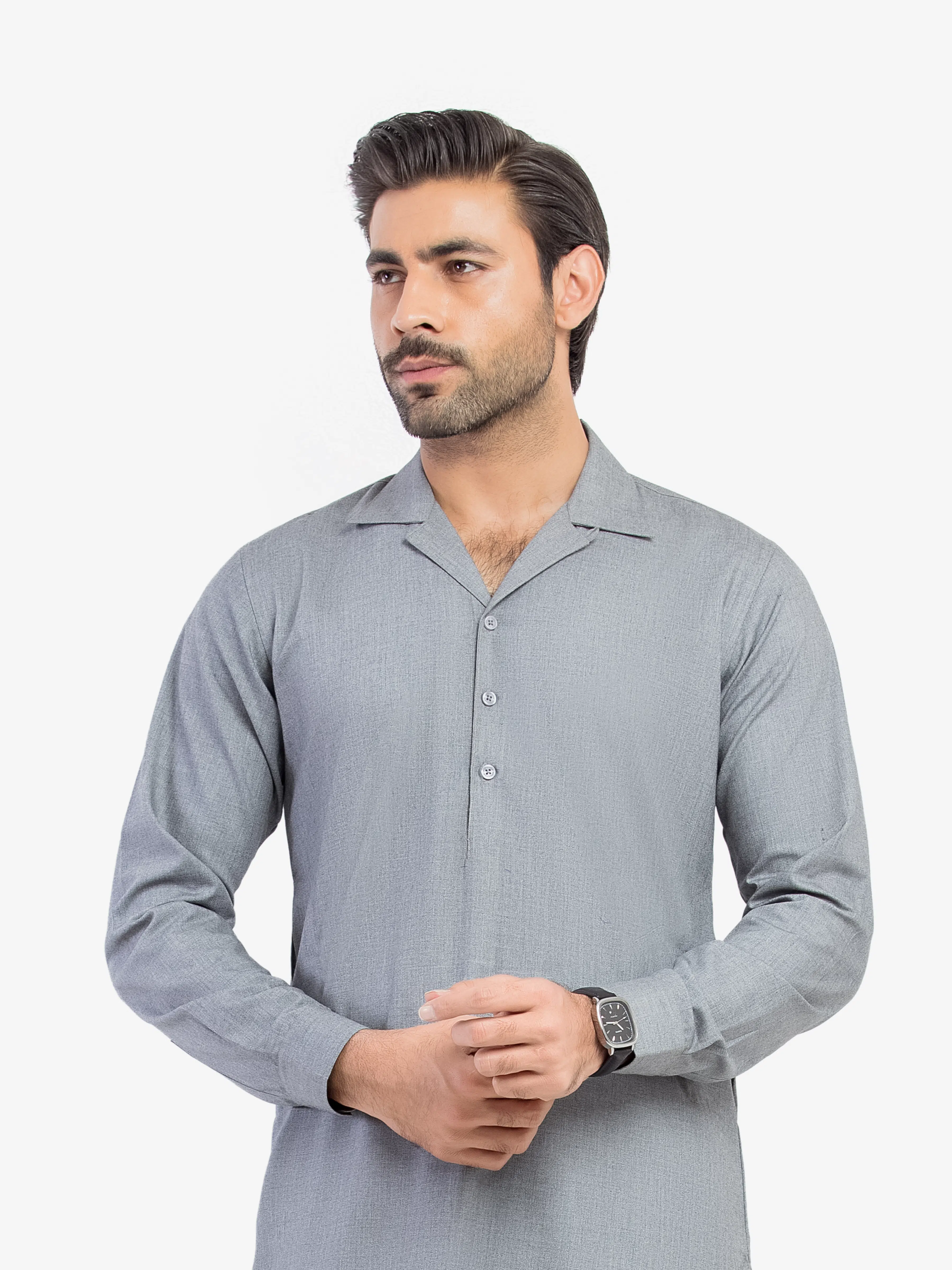 Men's Grey Kurta Pajama - EMTKPT5-087 - Image 2