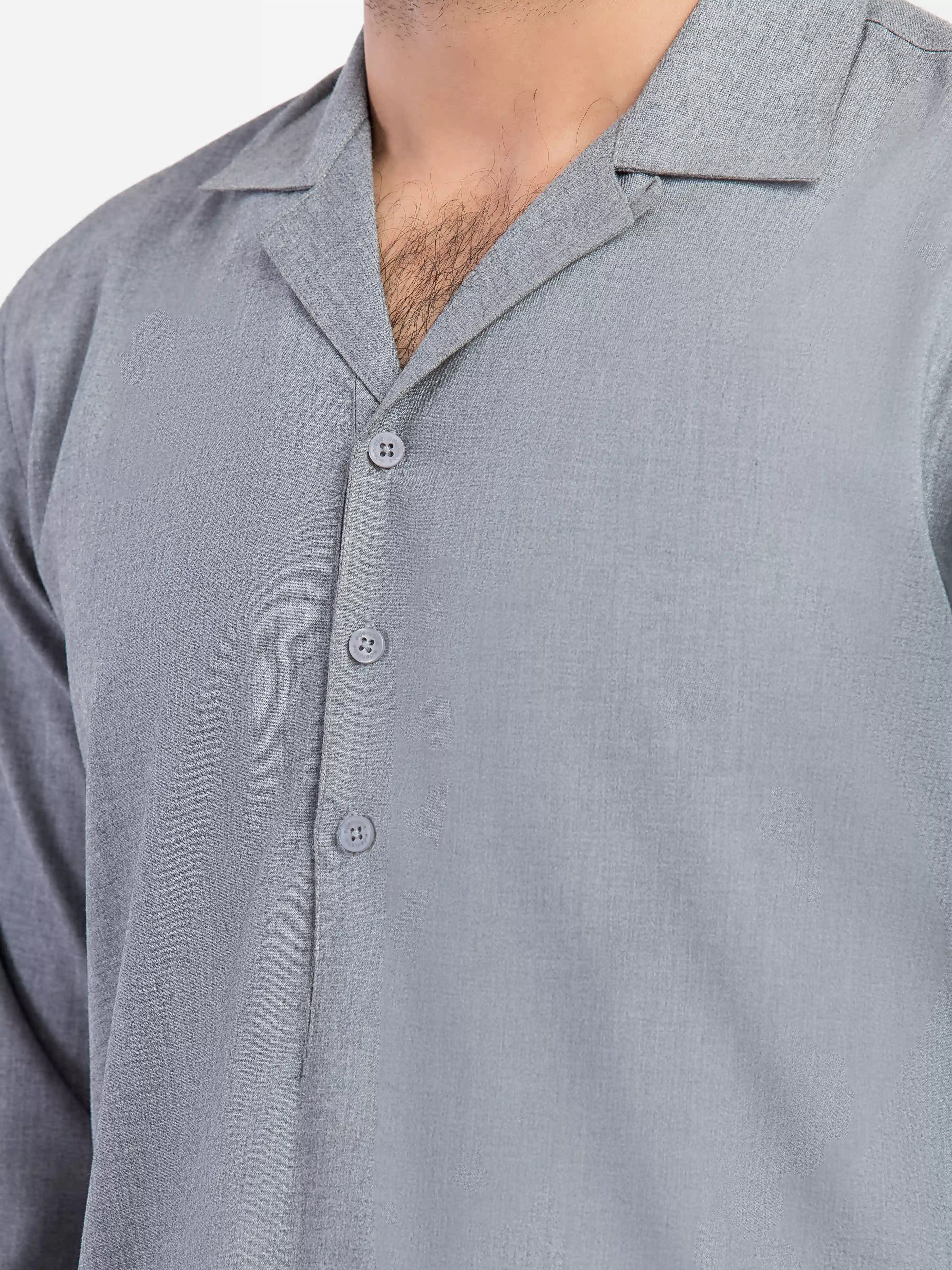 Men's Grey Kurta Pajama - EMTKPT5-087 - Image 3