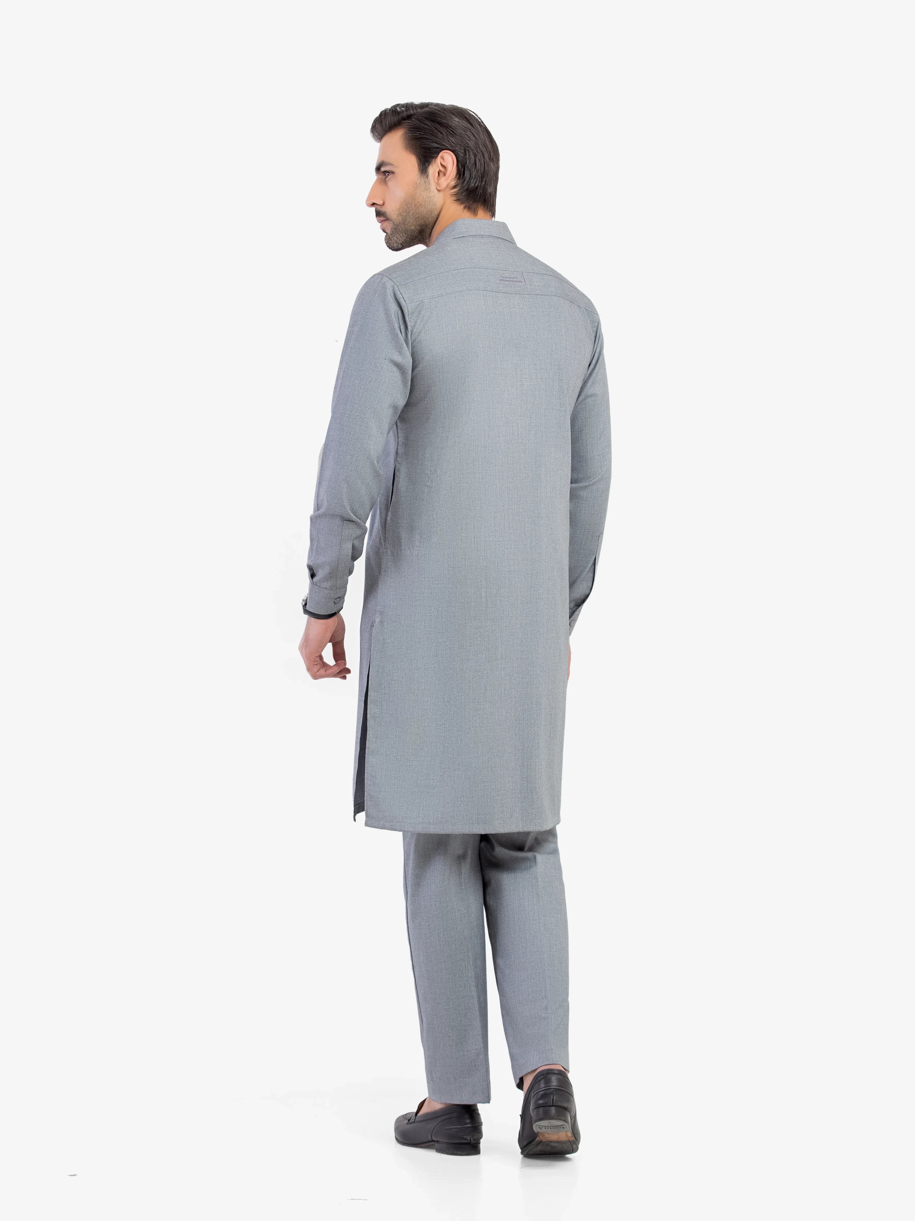 Men's Grey Kurta Pajama - EMTKPT5-087 - Image 5