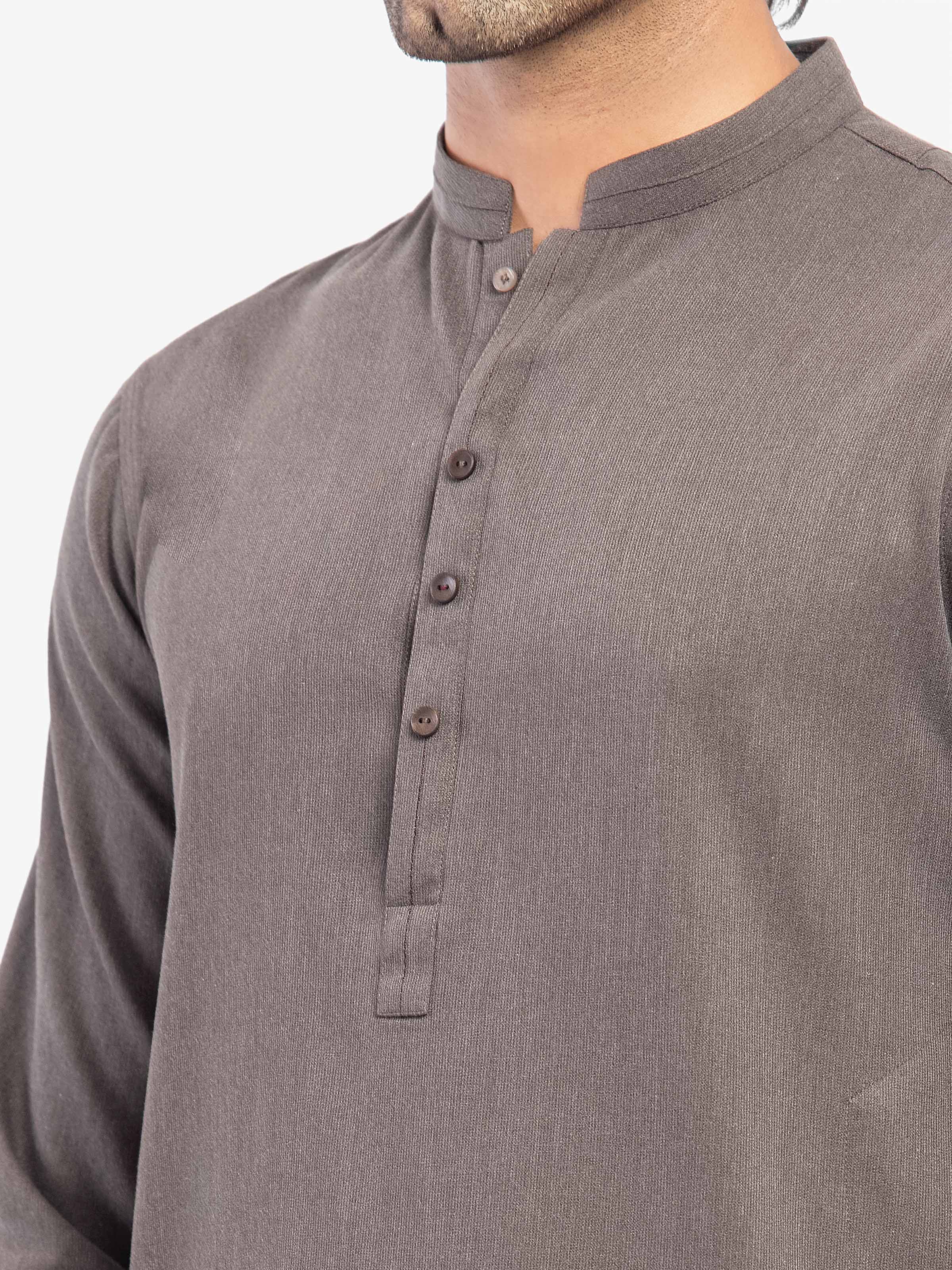 Men's Grey Kurta Pajama - EMTKPT5-088 - Image 3