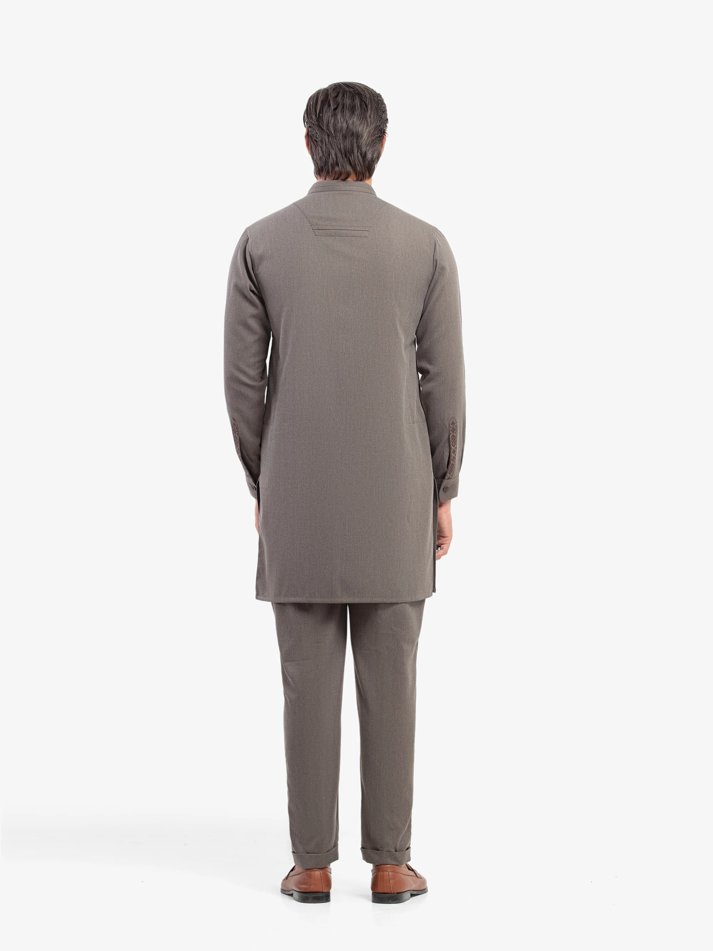 Men's Grey Kurta Pajama - EMTKPT5-088 - Image 5