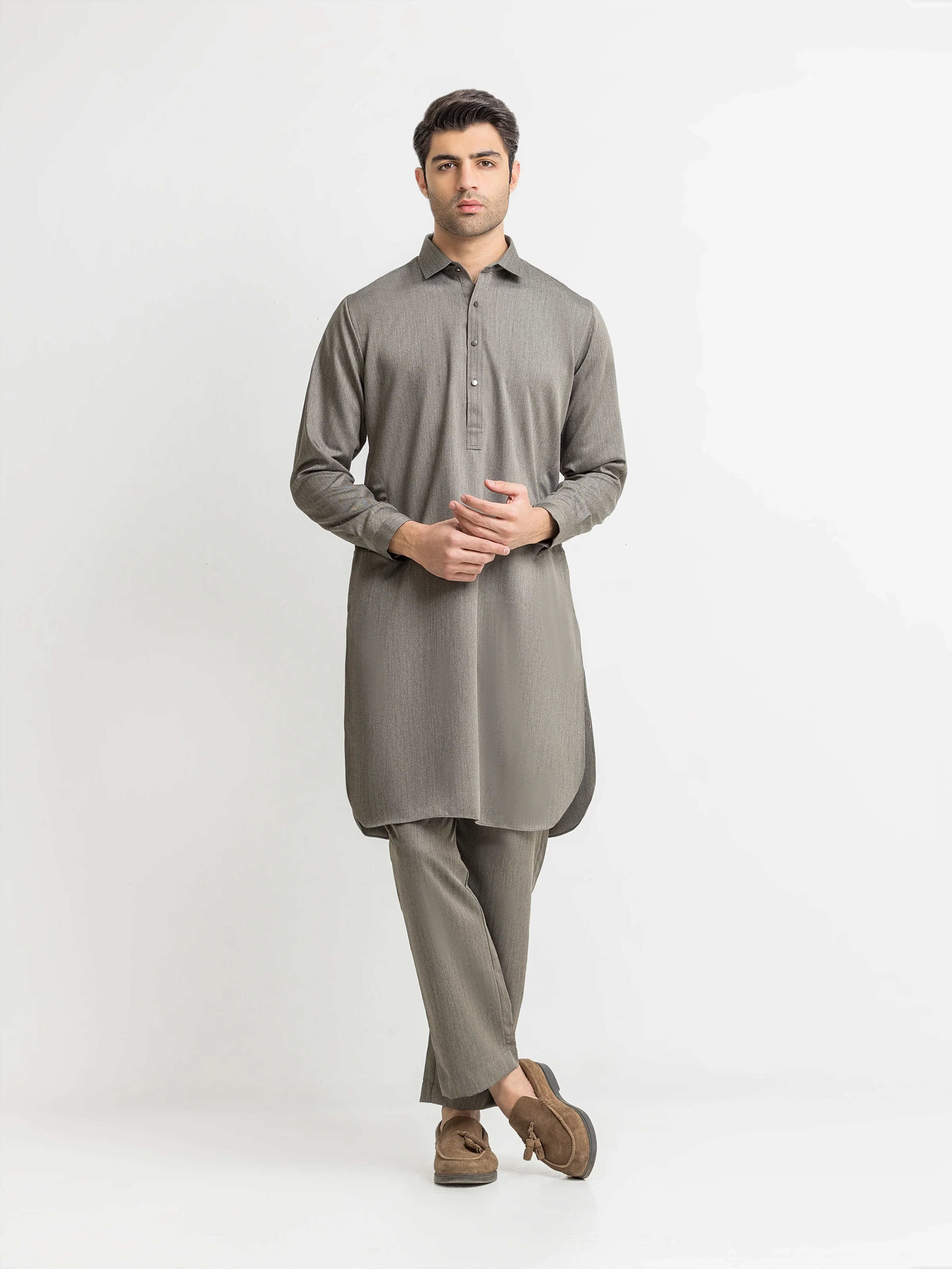 Men's Grey Kurta Pajama - EMTKPT5-096