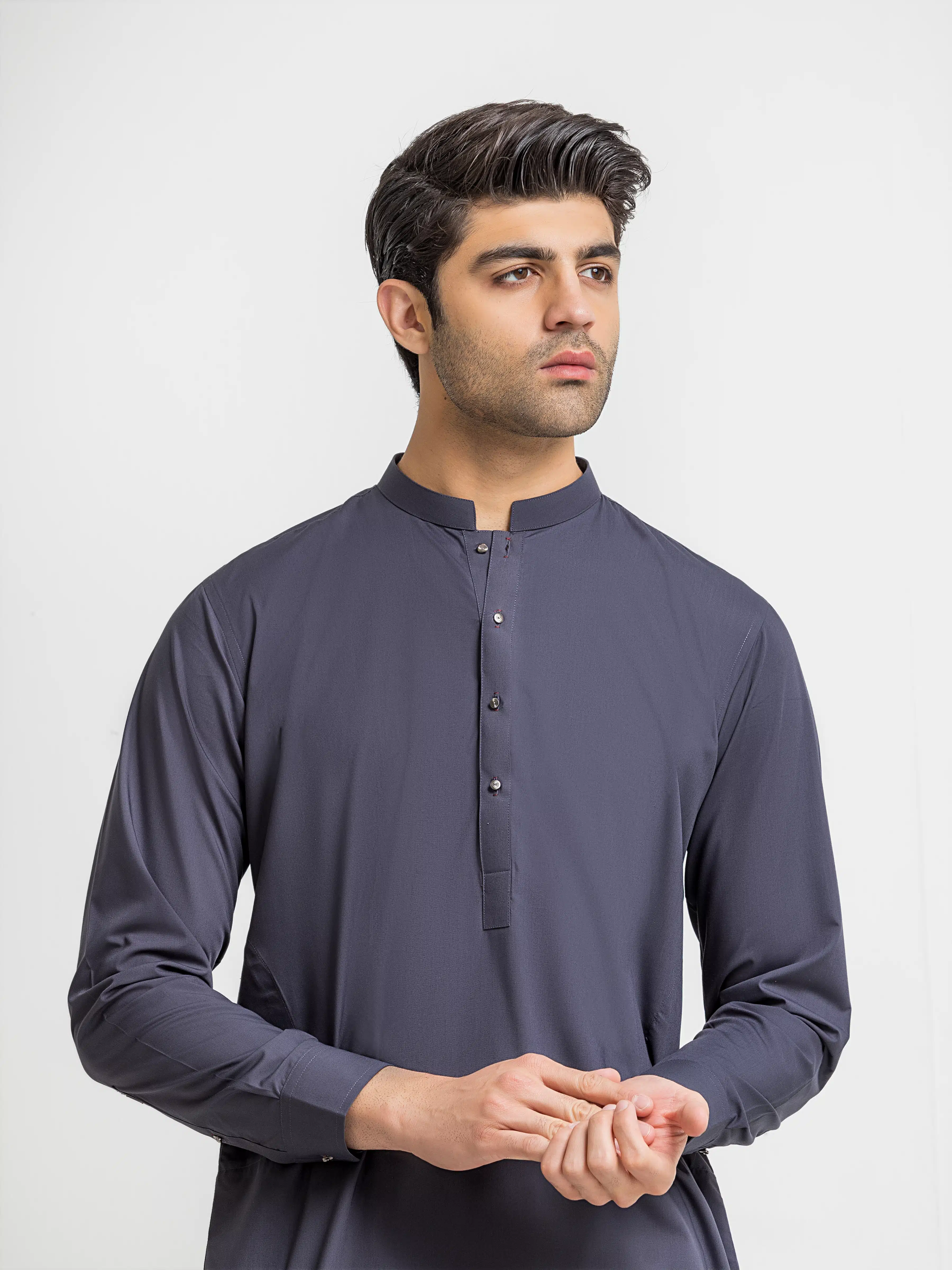 Men's Grey Kurta Pajama - EMTKPT5-098 - Image 2