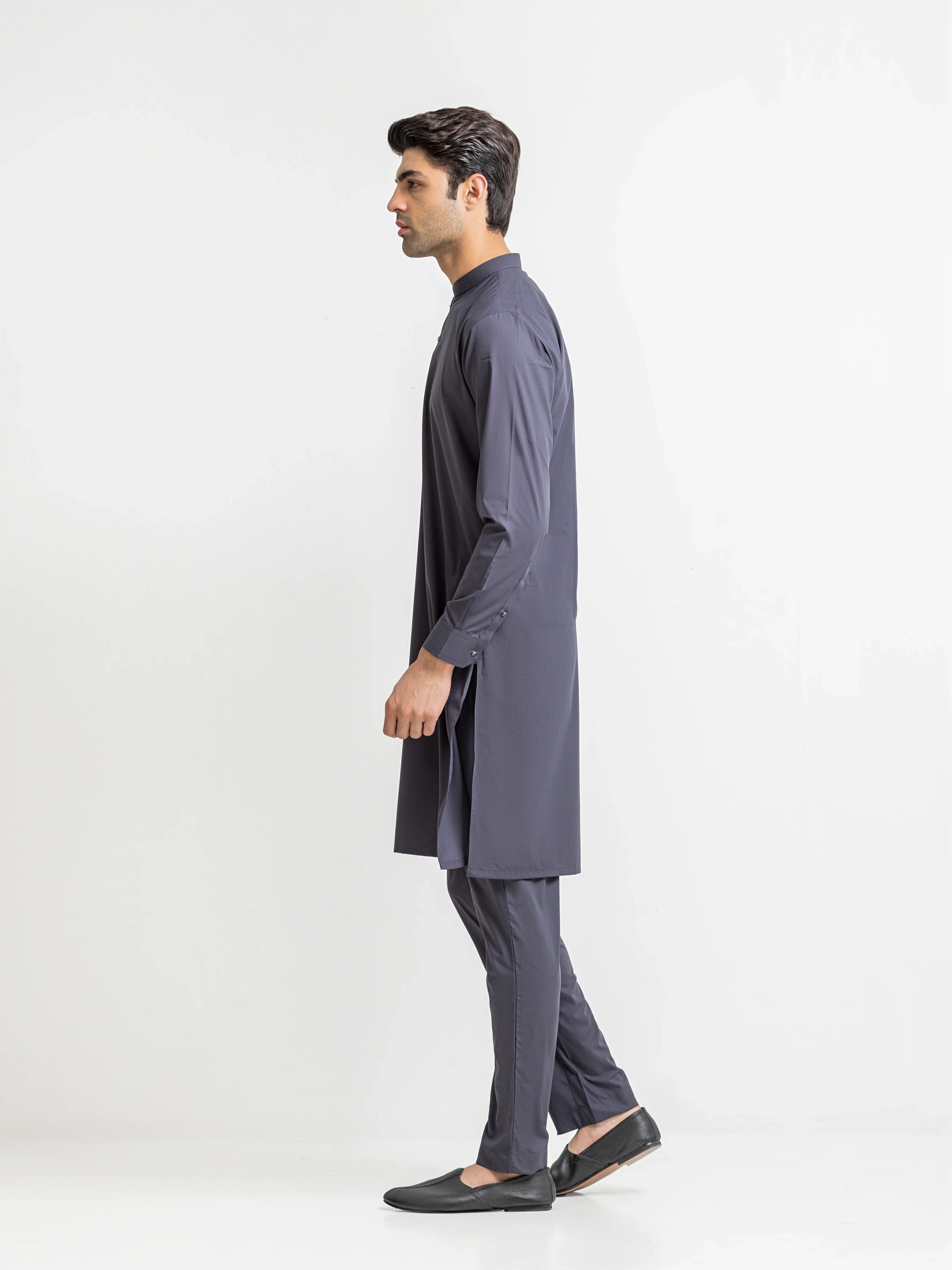 Men's Grey Kurta Pajama - EMTKPT5-098 - Image 4